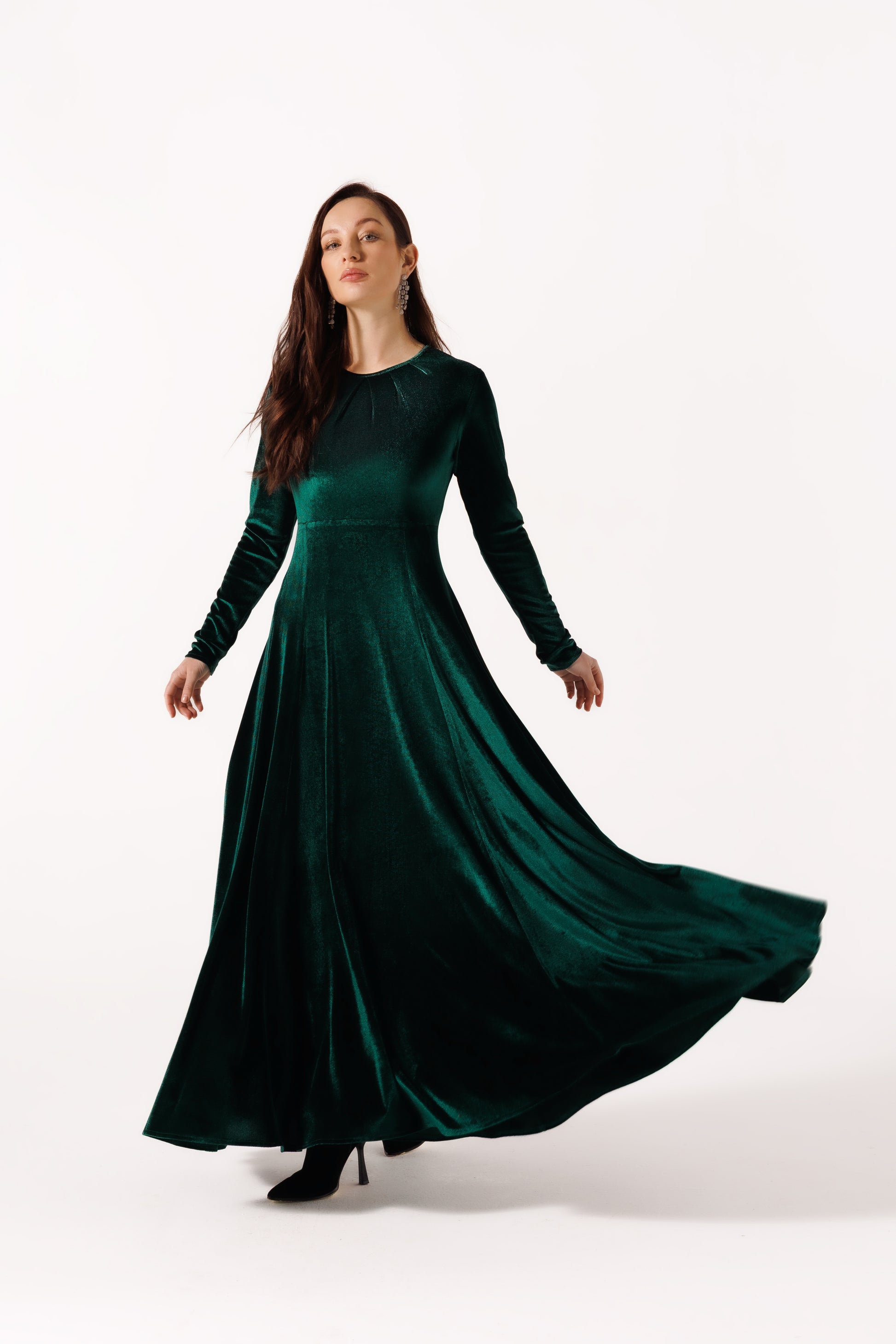 Malika Dress | Dark Green Black Swan Fashion