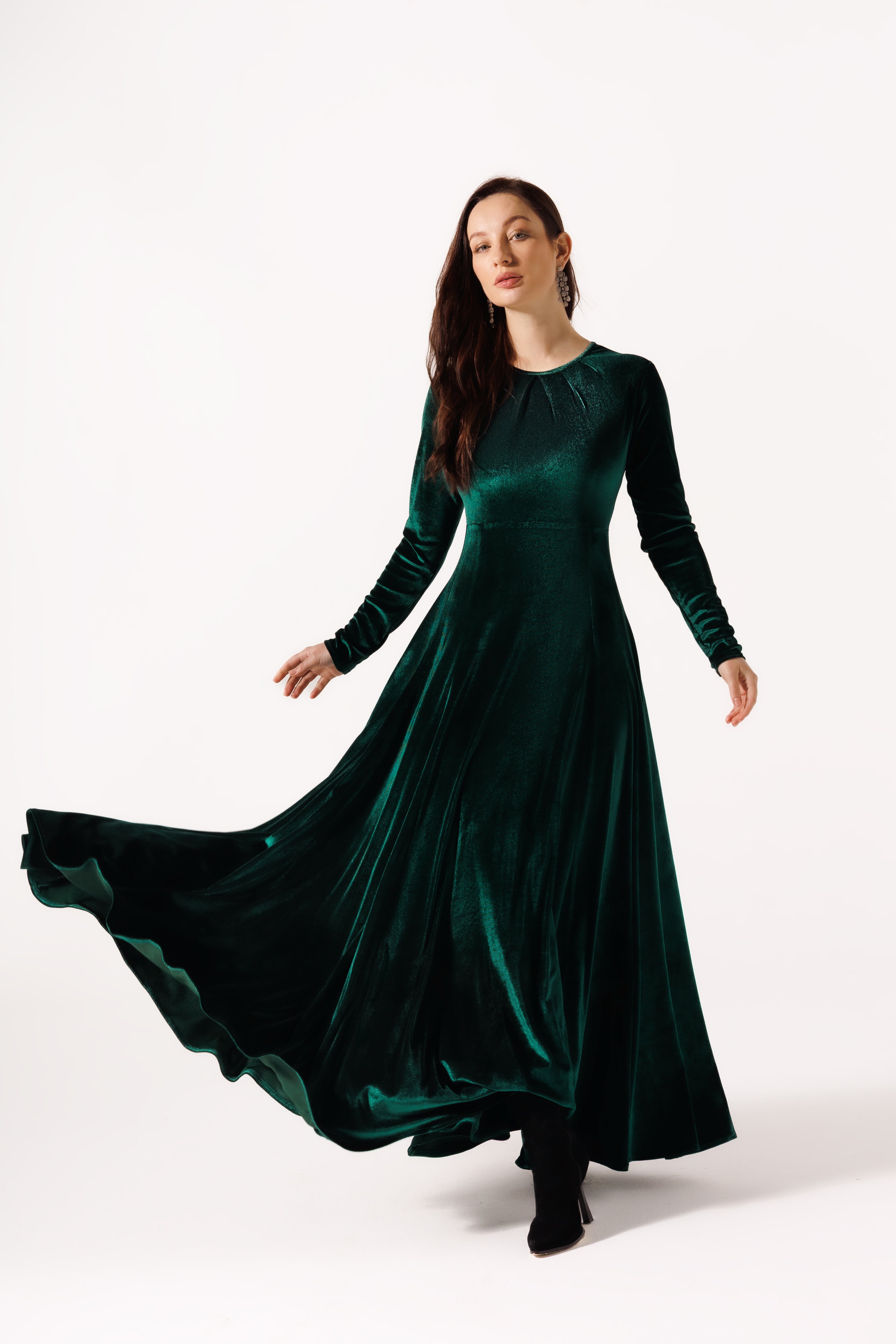 Malika Dress | Dark Green Black Swan Fashion