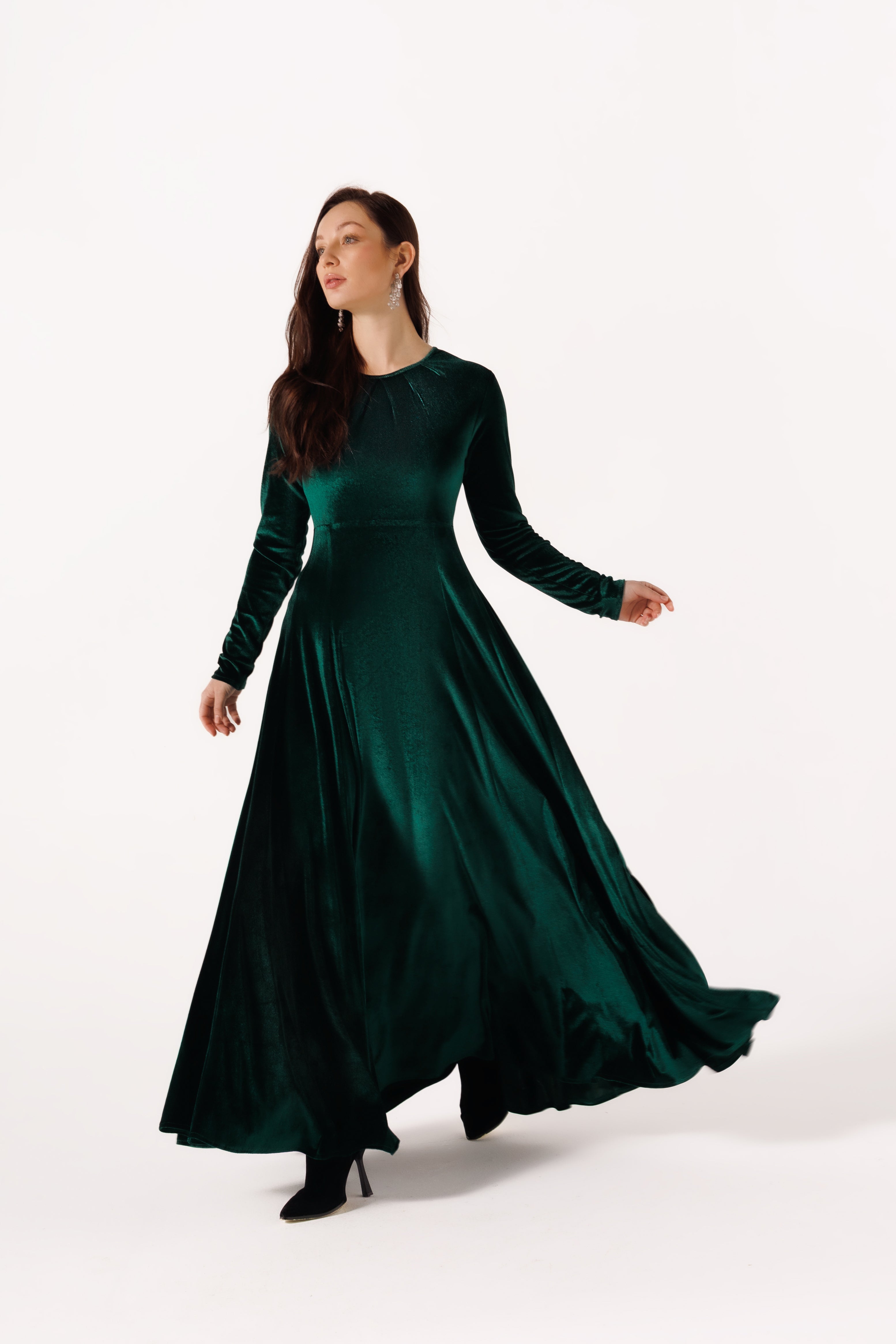 Malika Dress | Dark Green Black Swan Fashion