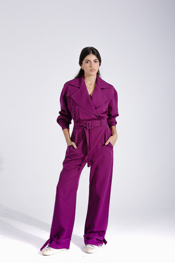 Military jumpsuit | Purple Black Swan Fashion