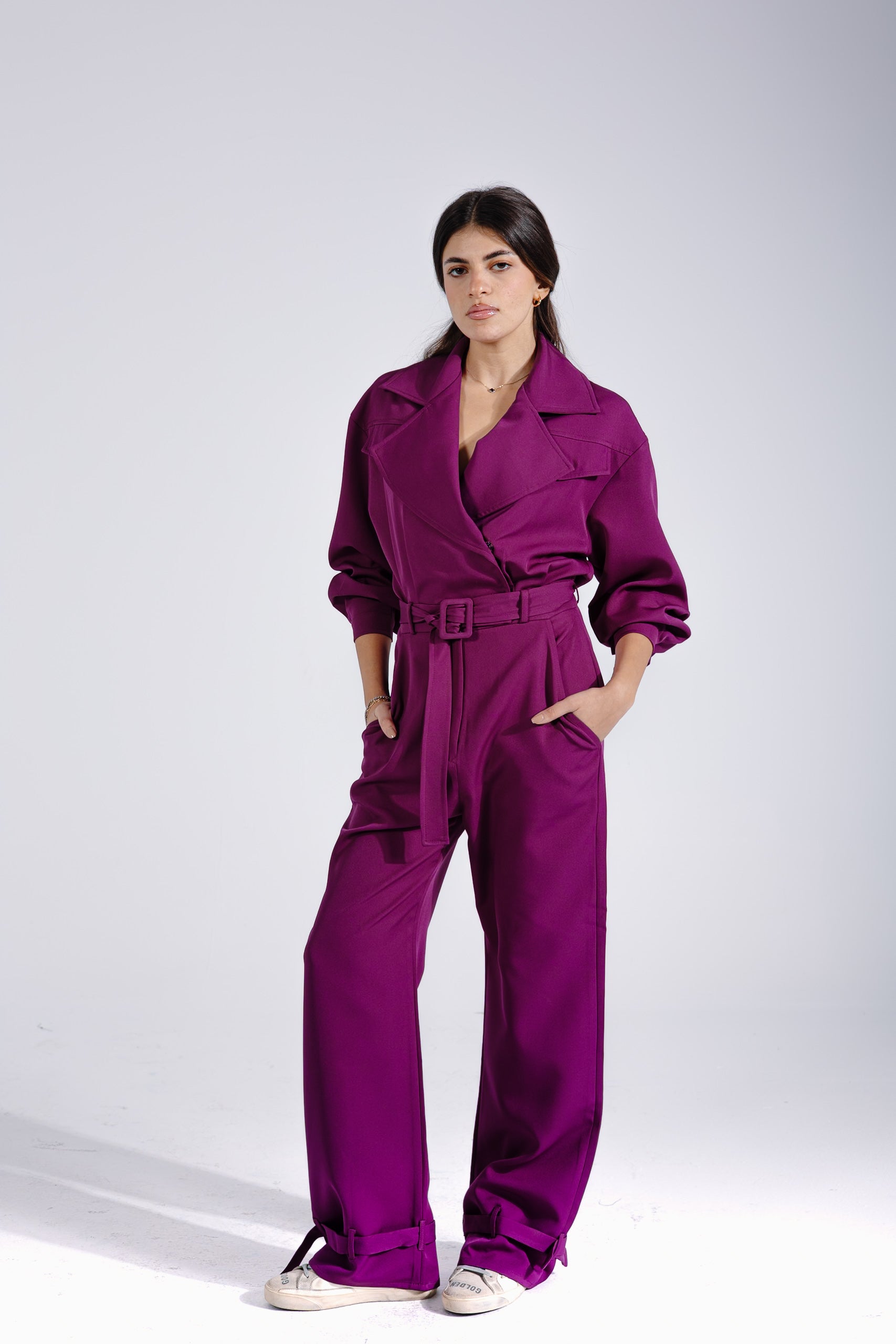 Military jumpsuit | Purple Black Swan Fashion