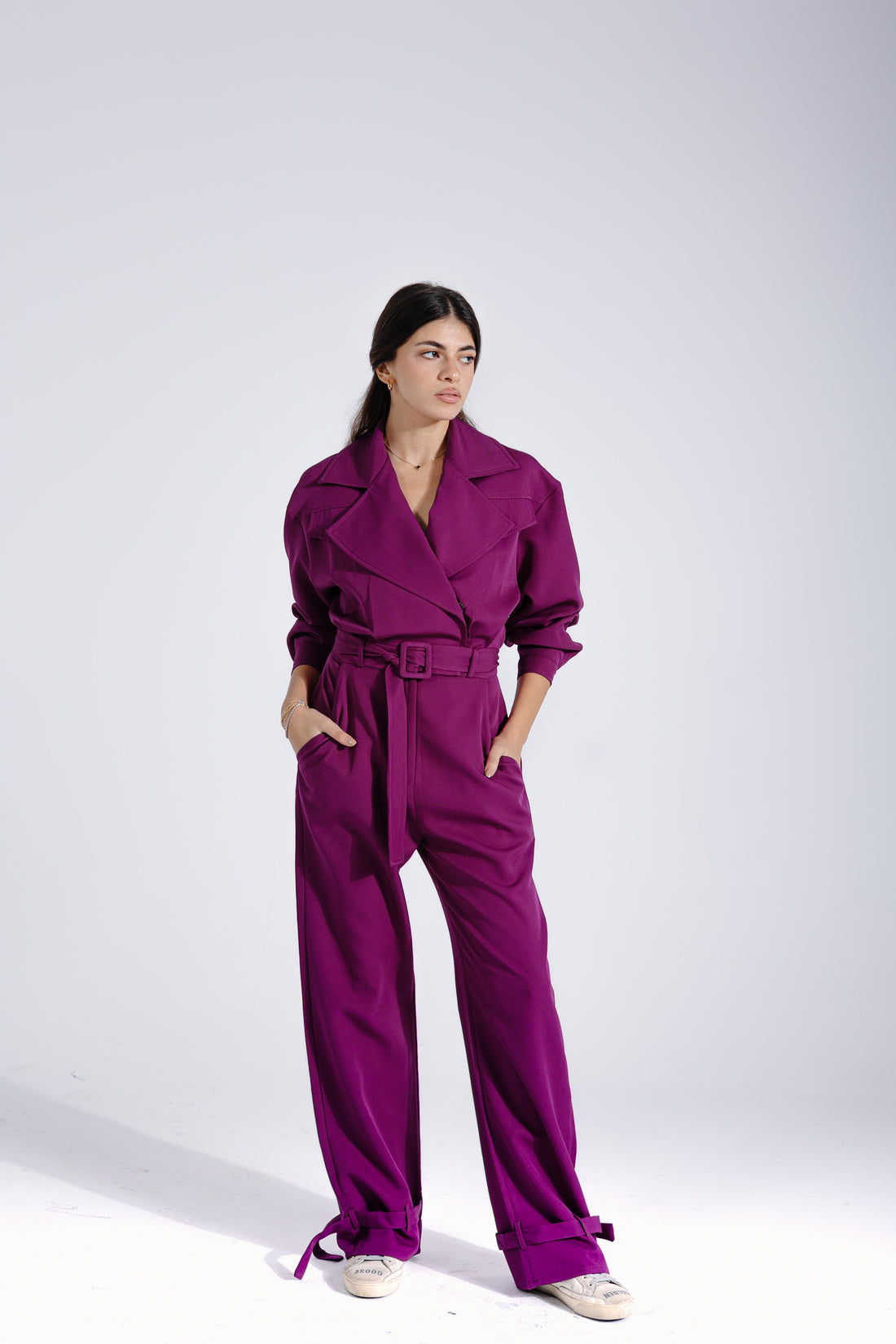 Military jumpsuit | Purple Black Swan Fashion