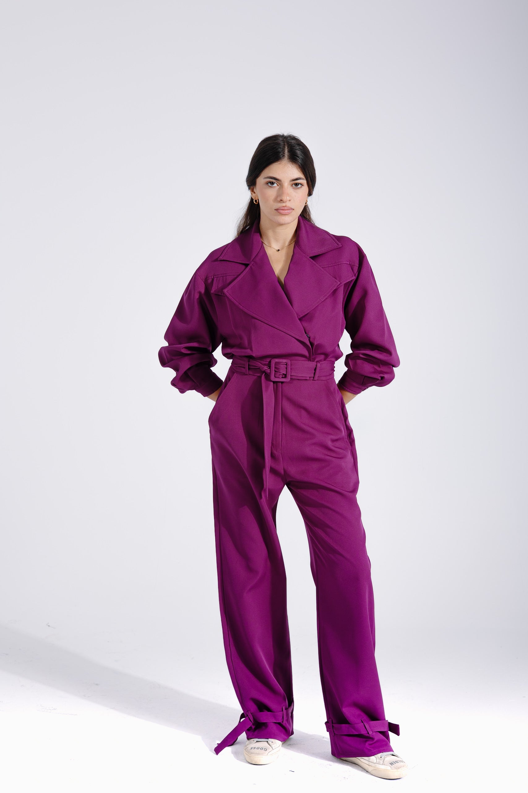 Military jumpsuit | Purple Black Swan Fashion