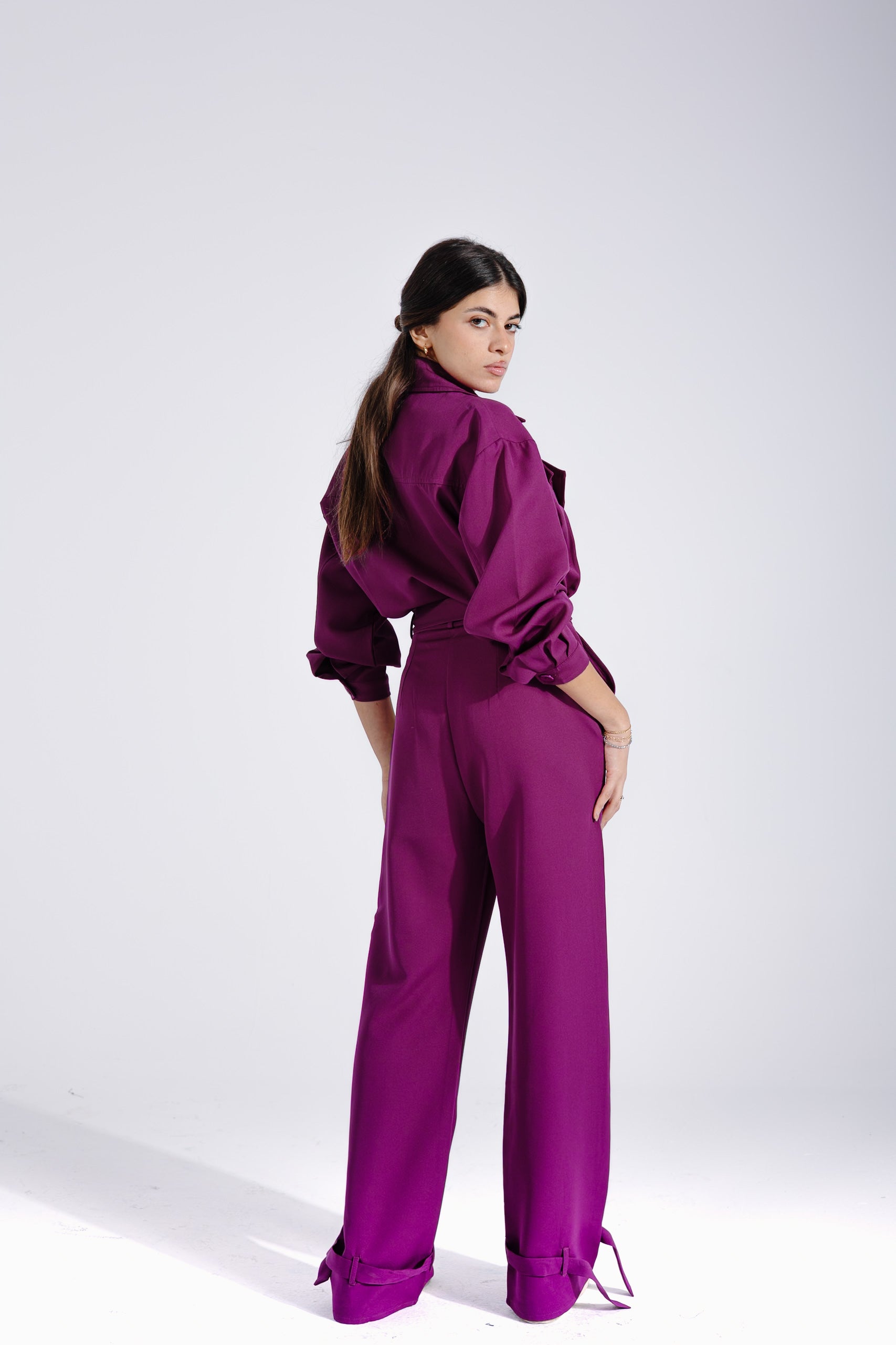 Military jumpsuit | Purple Black Swan Fashion