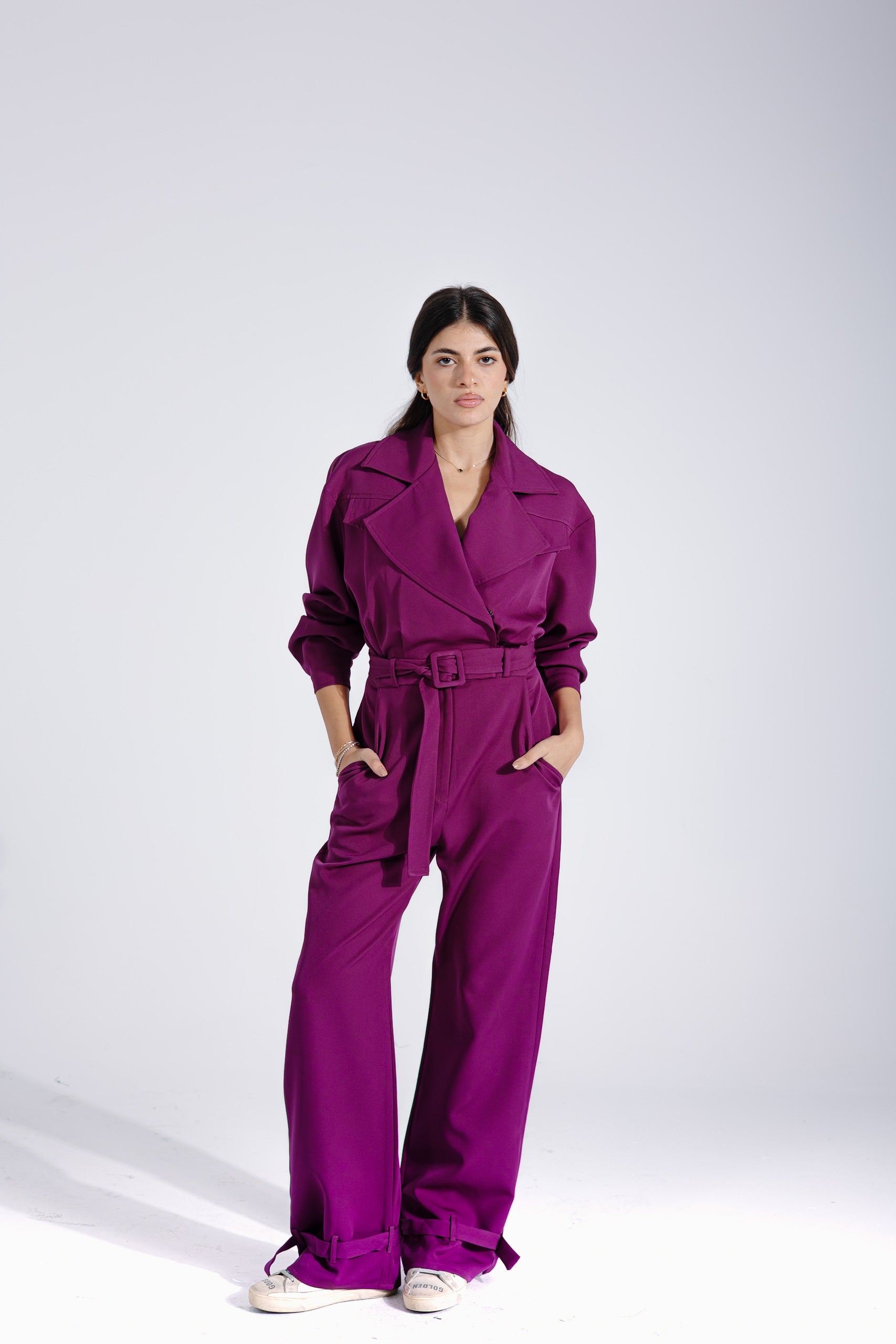 Military jumpsuit | Purple Black Swan Fashion