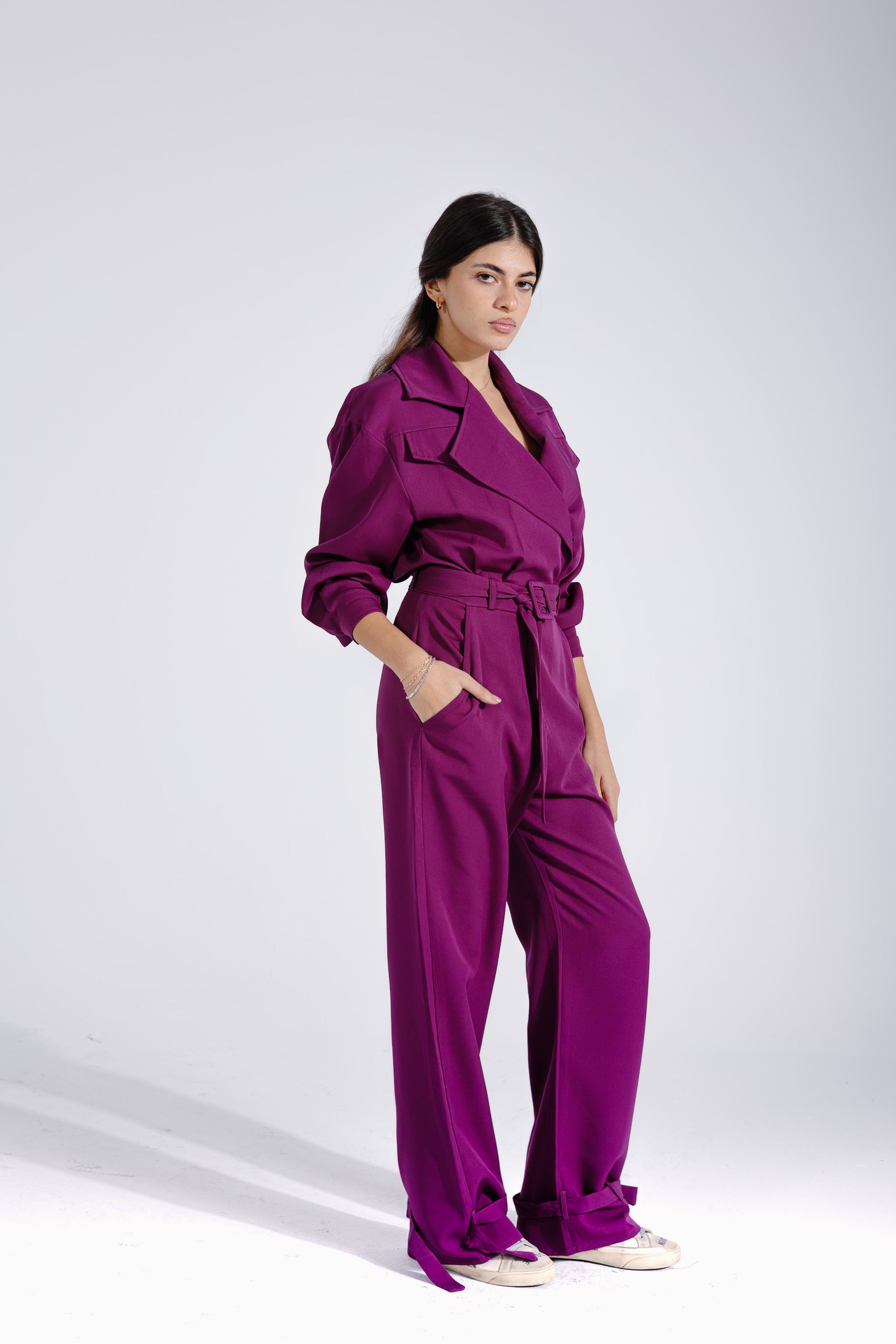 Military jumpsuit | Purple Black Swan Fashion