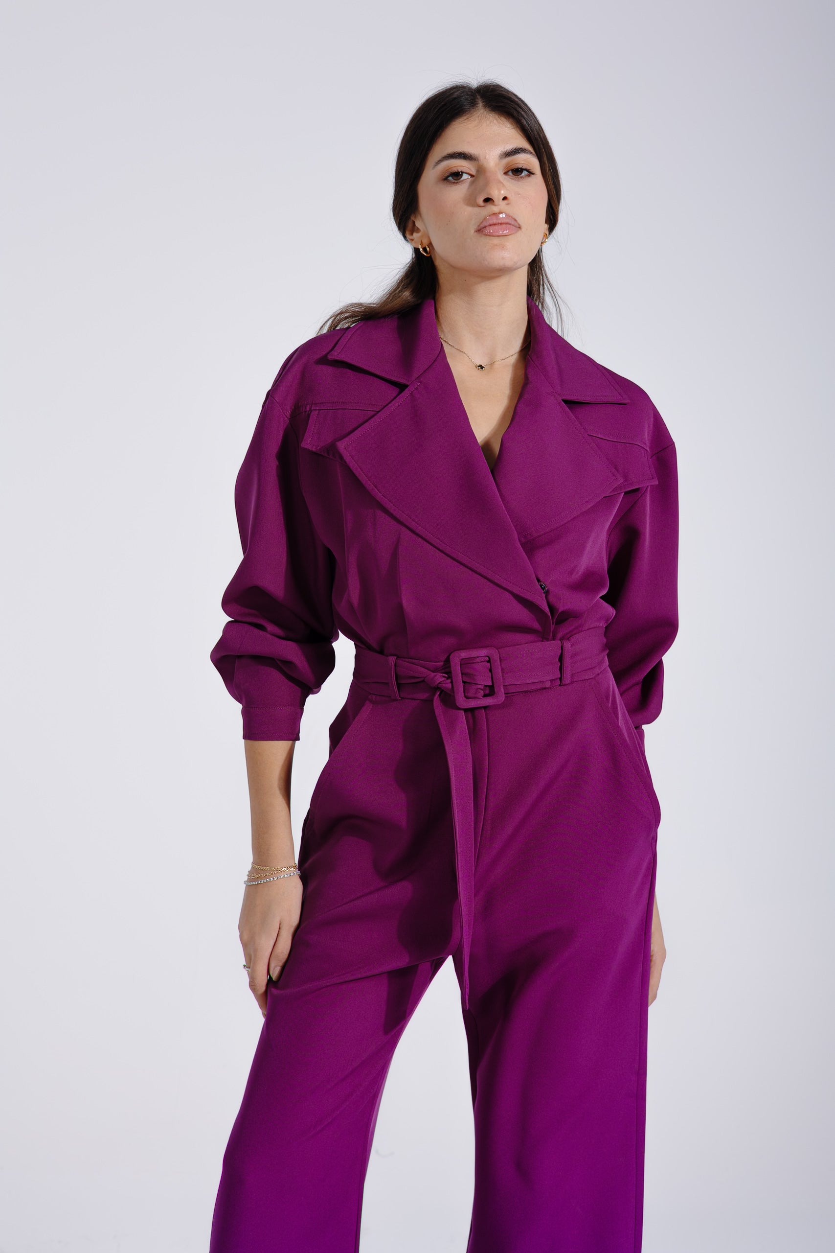 Military jumpsuit | Purple Black Swan Fashion
