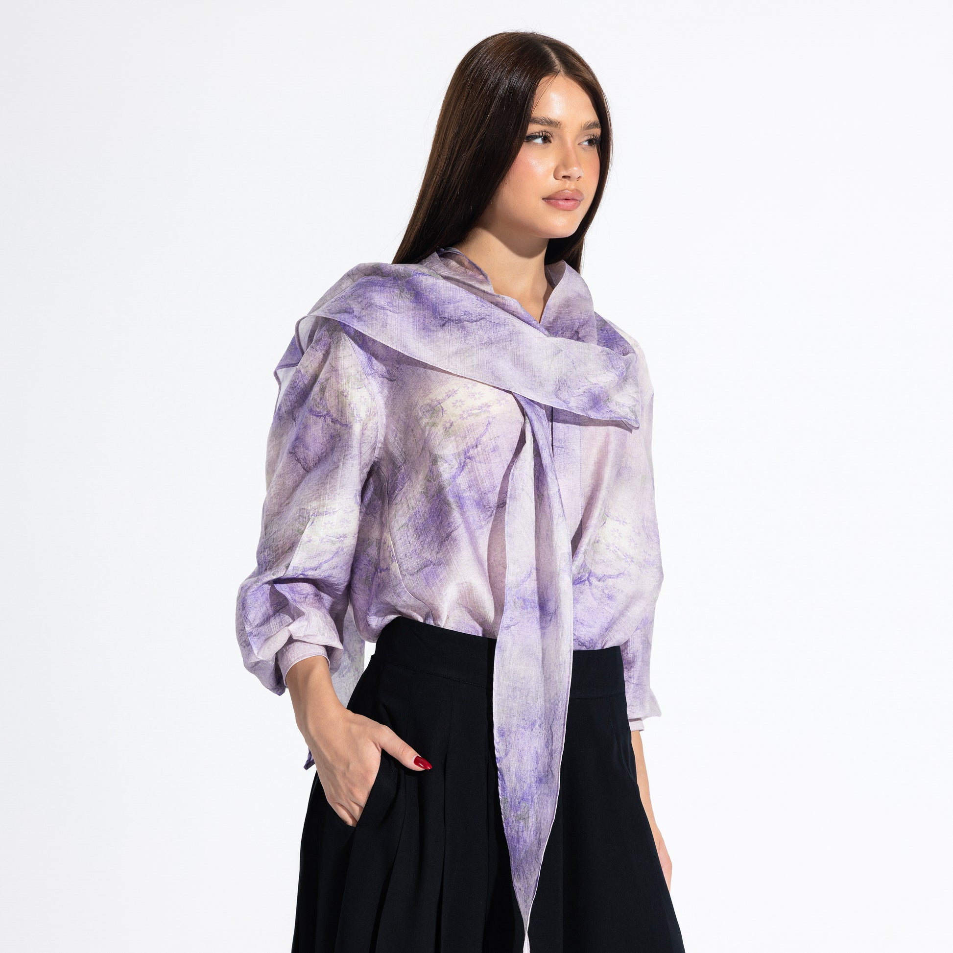 Phoebe Blouse | Lilac Black Swan Fashion