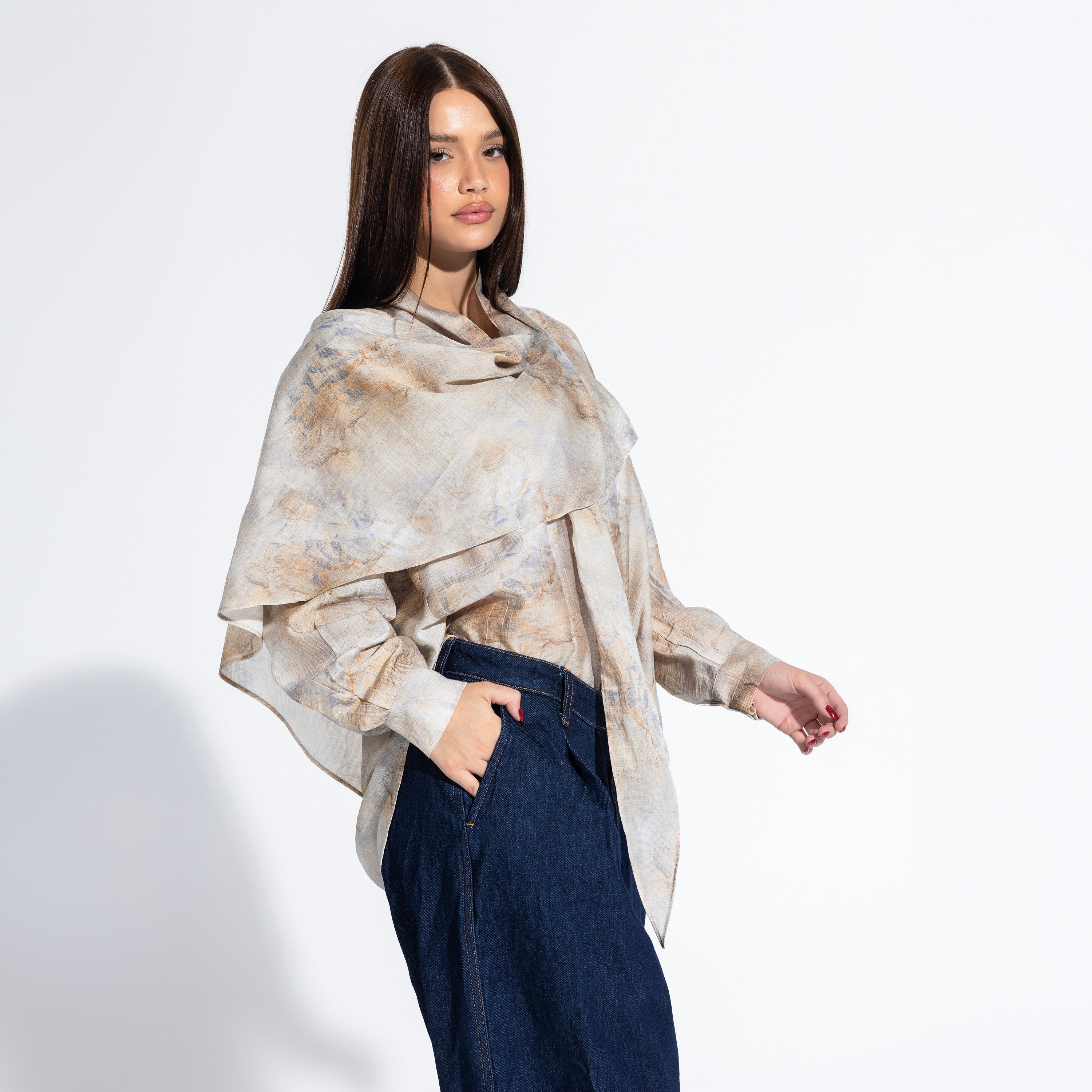 Phoebe Blouse | Sand Black Swan Fashion