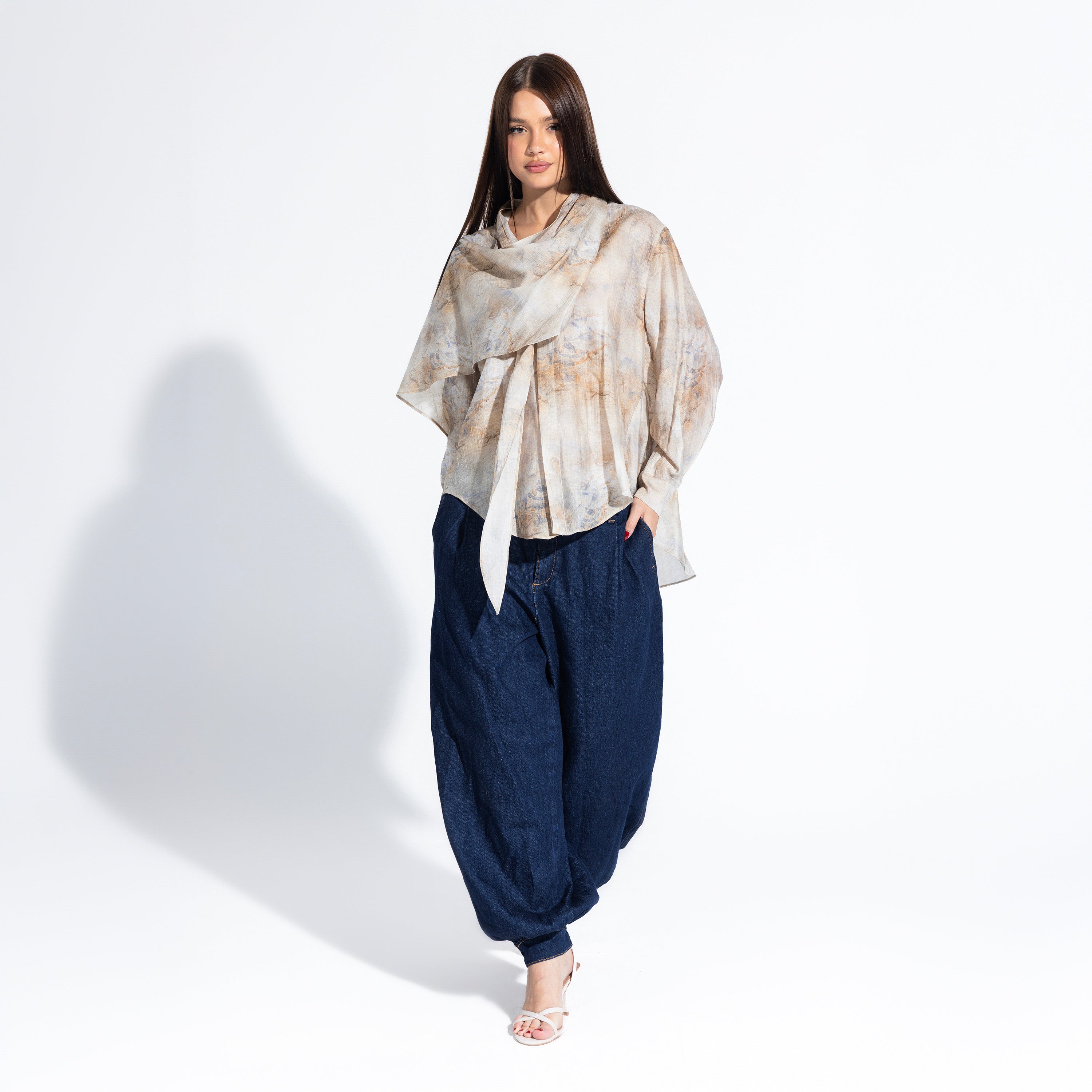 Phoebe Blouse | Sand Black Swan Fashion