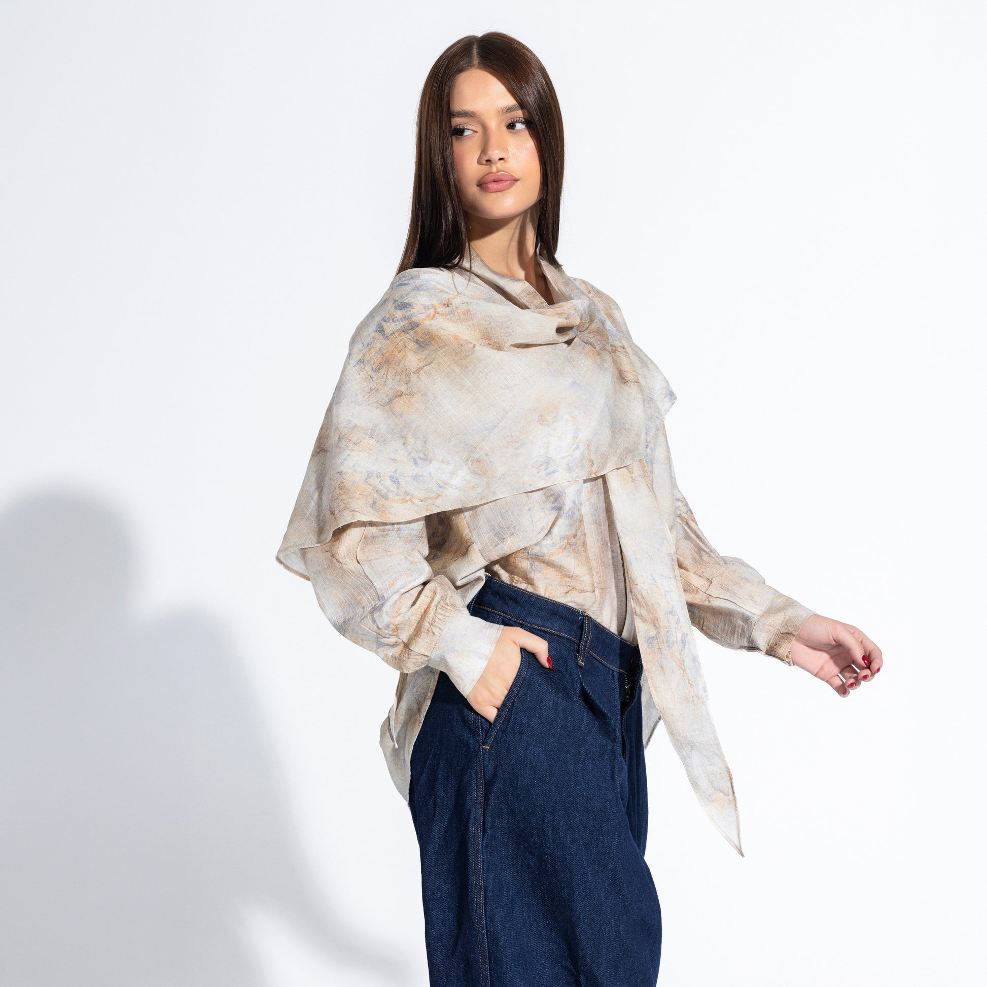 Phoebe Blouse | Sand Black Swan Fashion