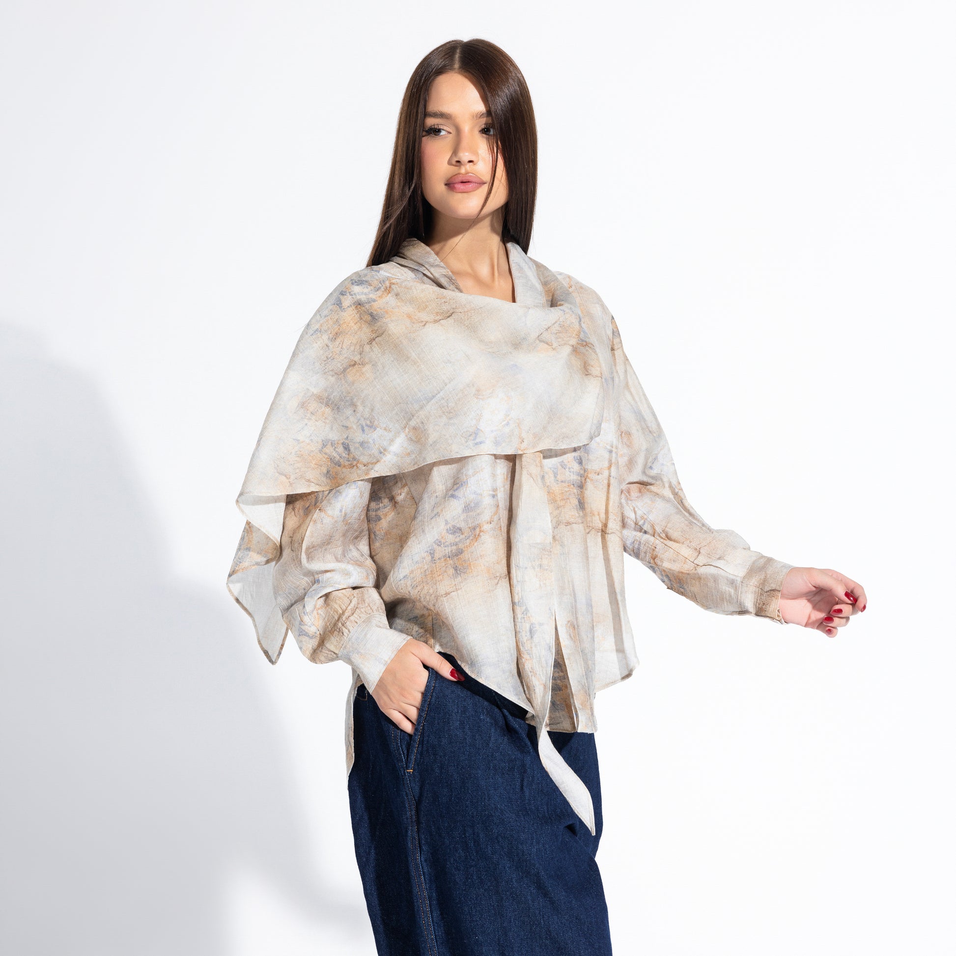 Phoebe Blouse | Sand Black Swan Fashion