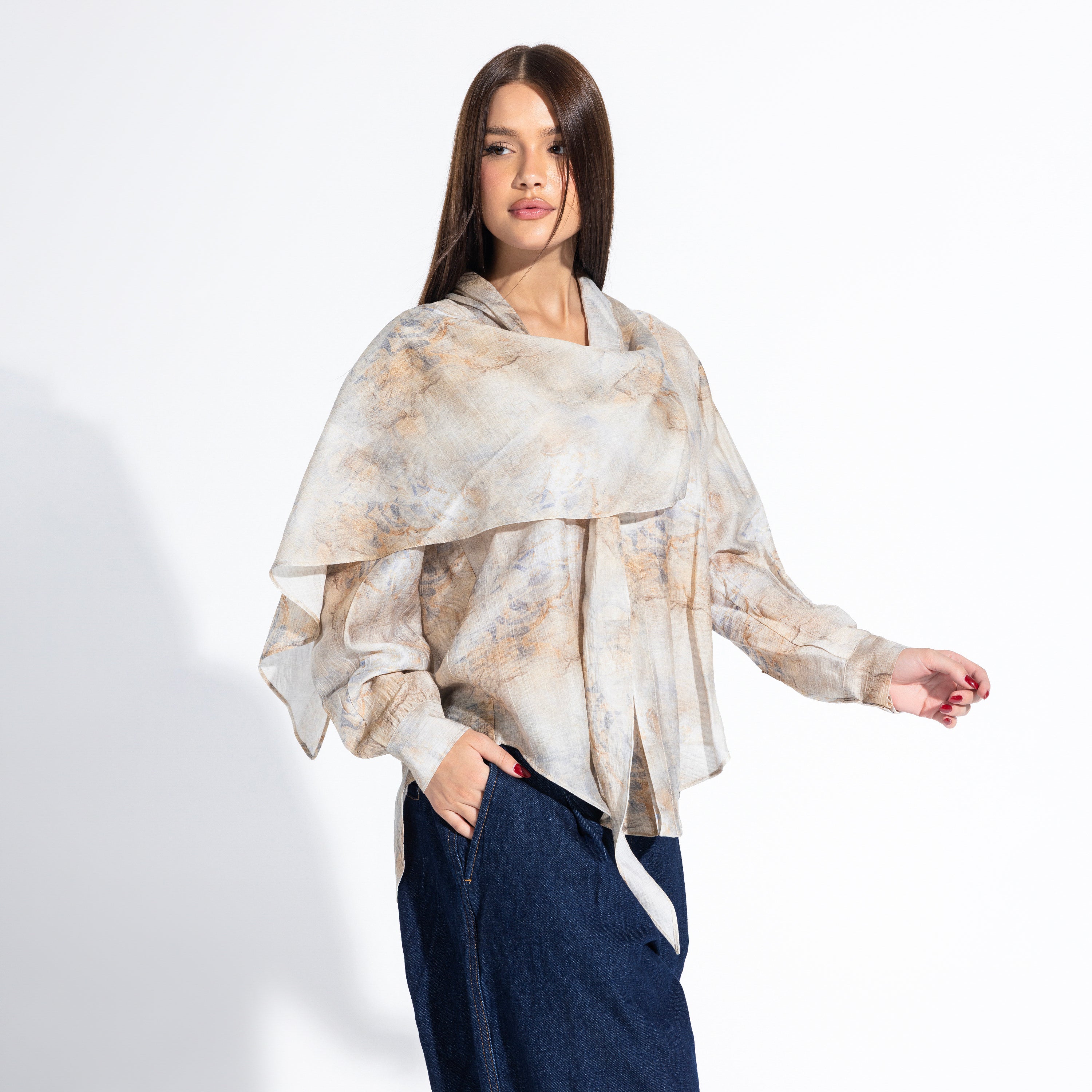 Phoebe Blouse | Sand Black Swan Fashion