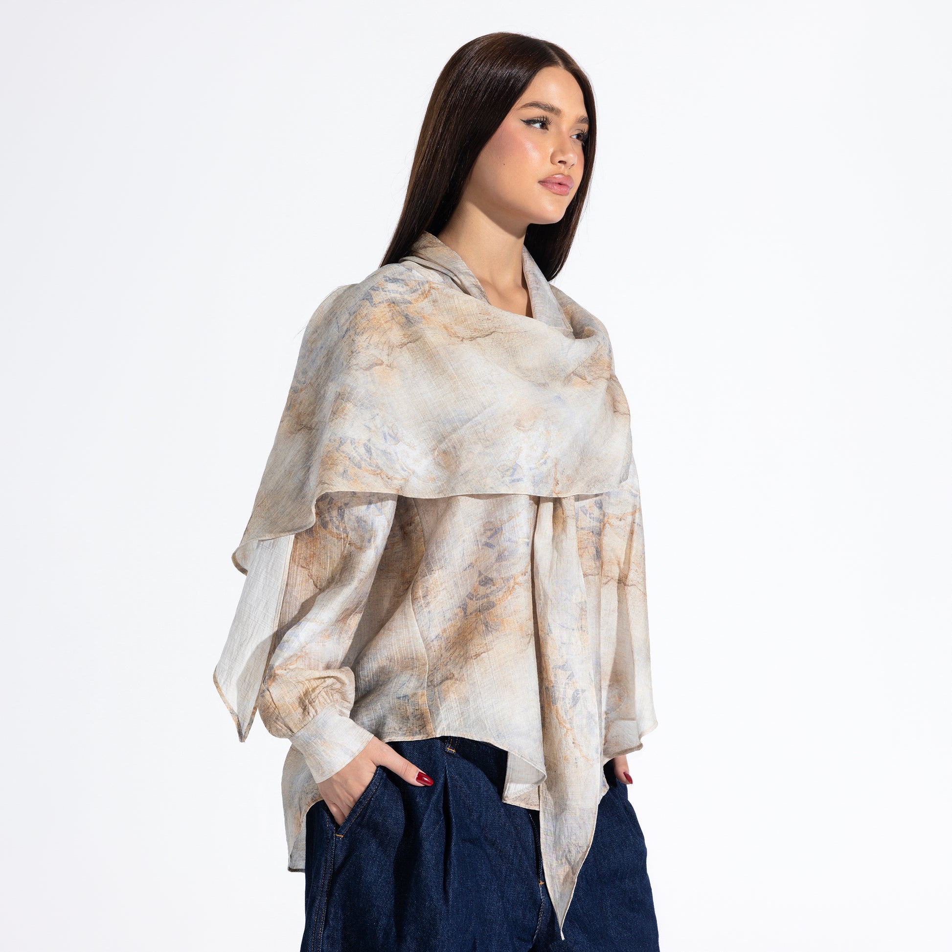 Phoebe Blouse | Sand Black Swan Fashion