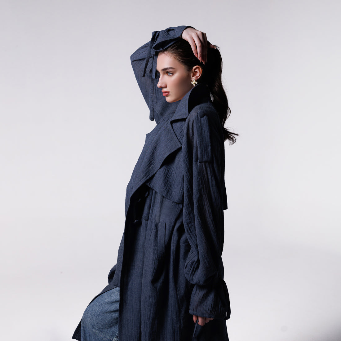 Phoenix Trench | Deep Navy Black Swan Fashion
