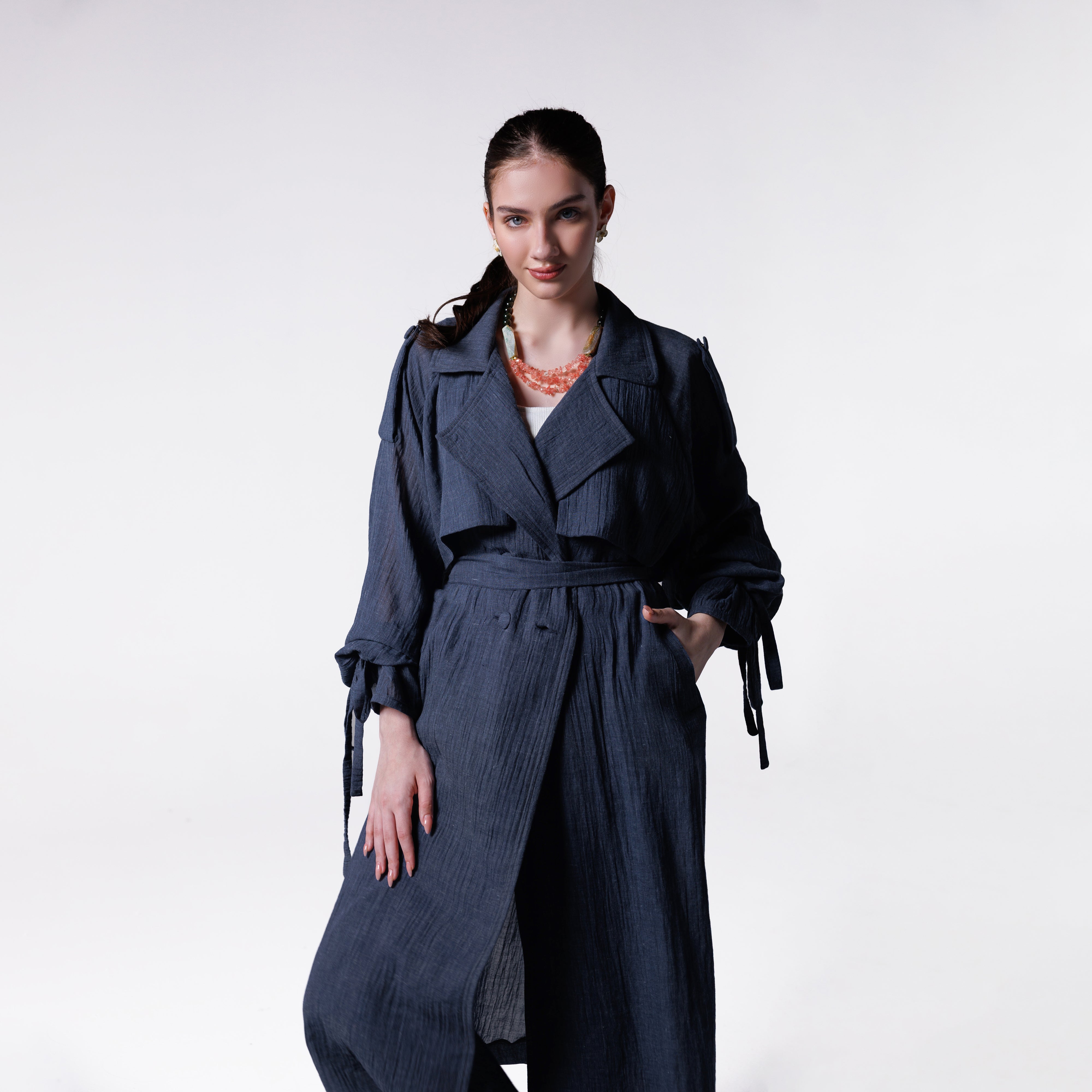 Phoenix Trench | Deep Navy – Black Swan Fashion