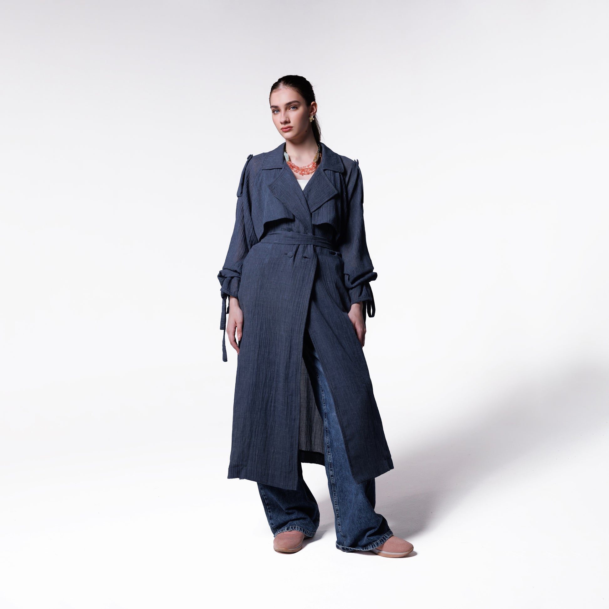 Phoenix Trench | Deep Navy Black Swan Fashion