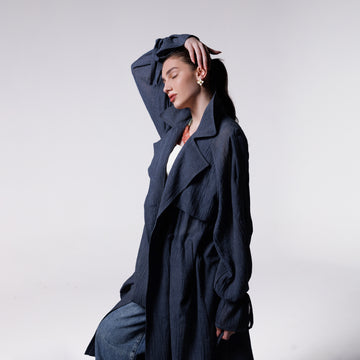Phoenix Trench | Deep Navy Black Swan Fashion
