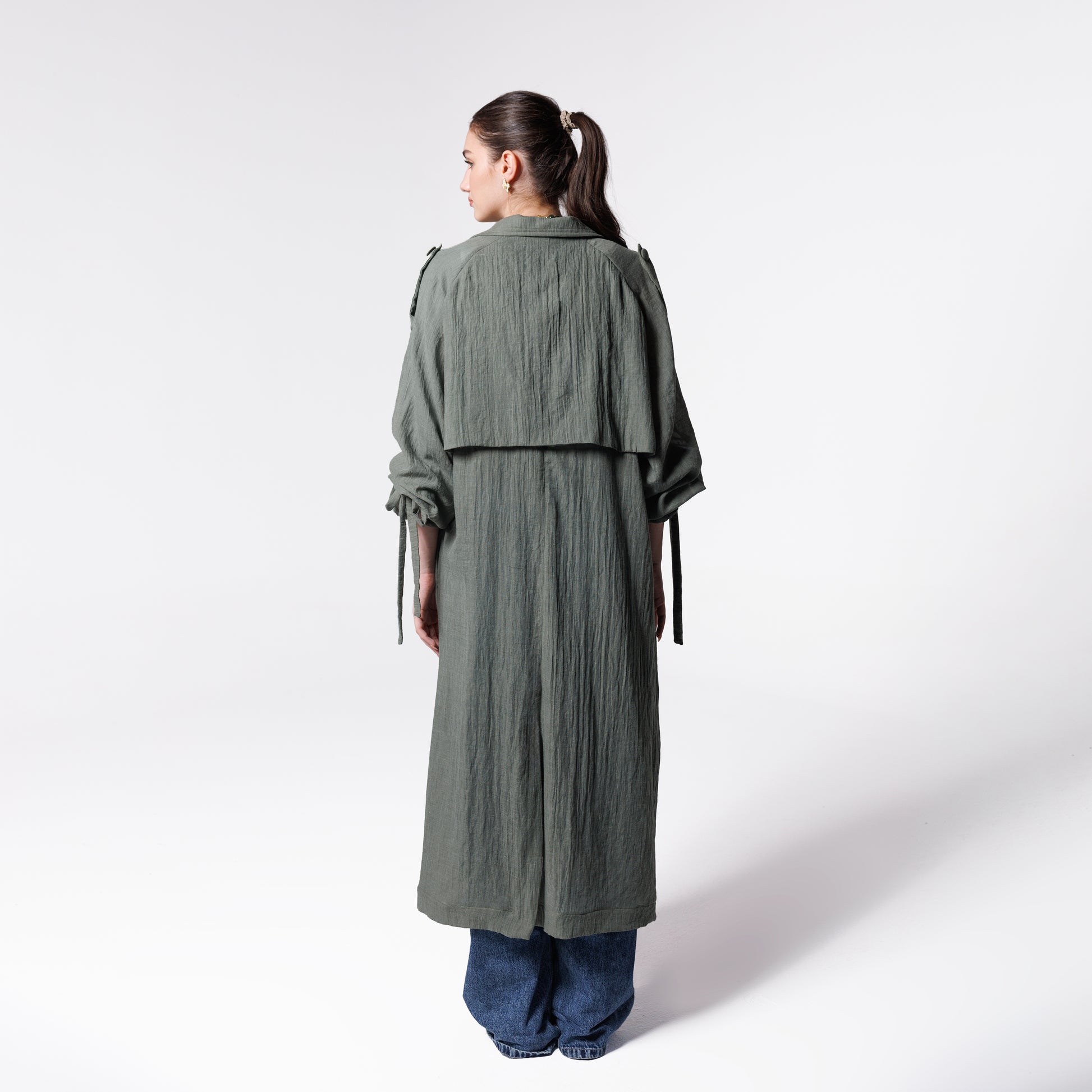 Phoenix Trench | Light Olive Black Swan Fashion