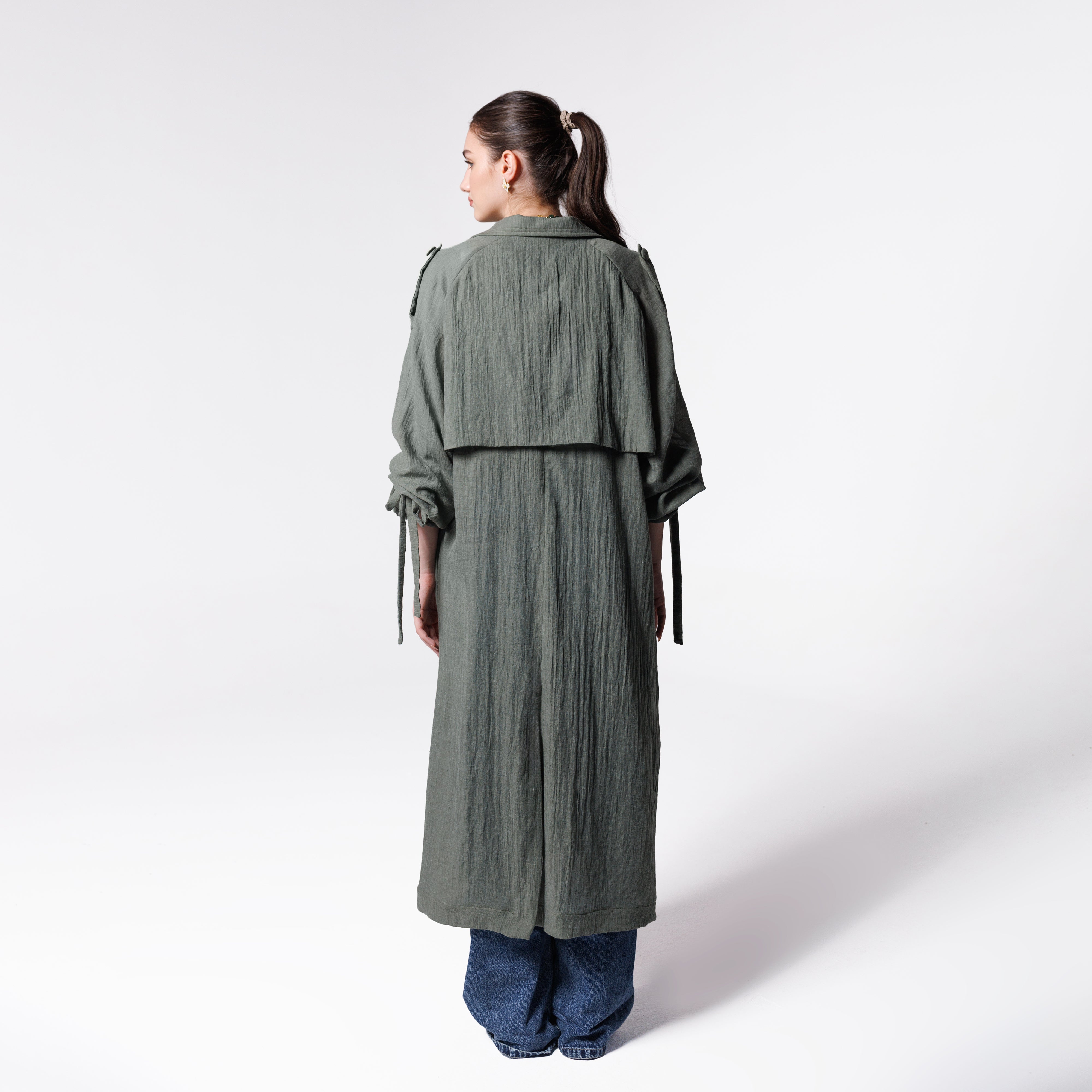 Phoenix Trench | Light Olive Black Swan Fashion