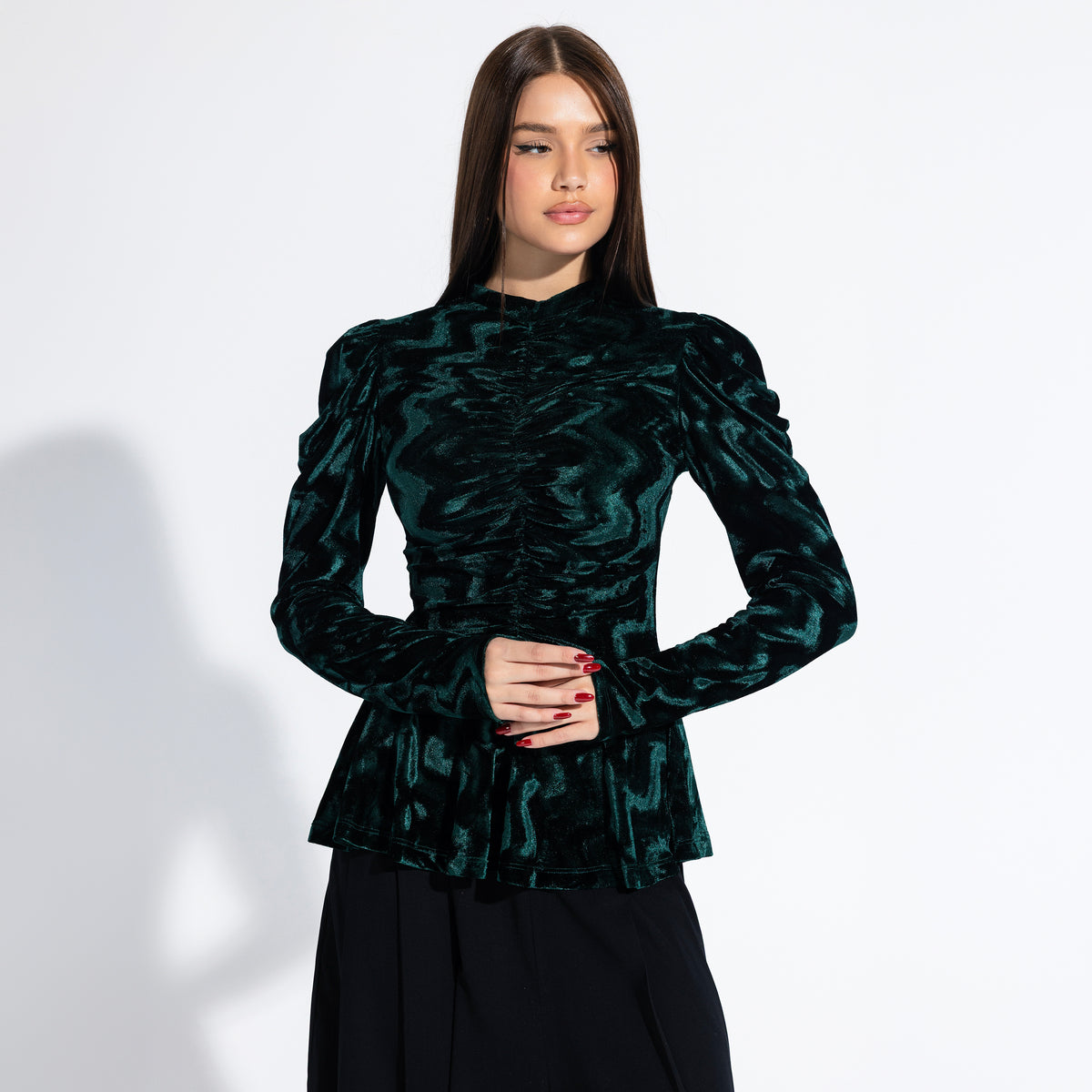 Starling Blouse | Dark Green Black Swan Fashion