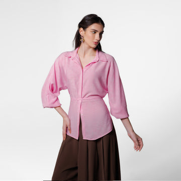 Tara Linen Shirt | Pink Black Swan Fashion