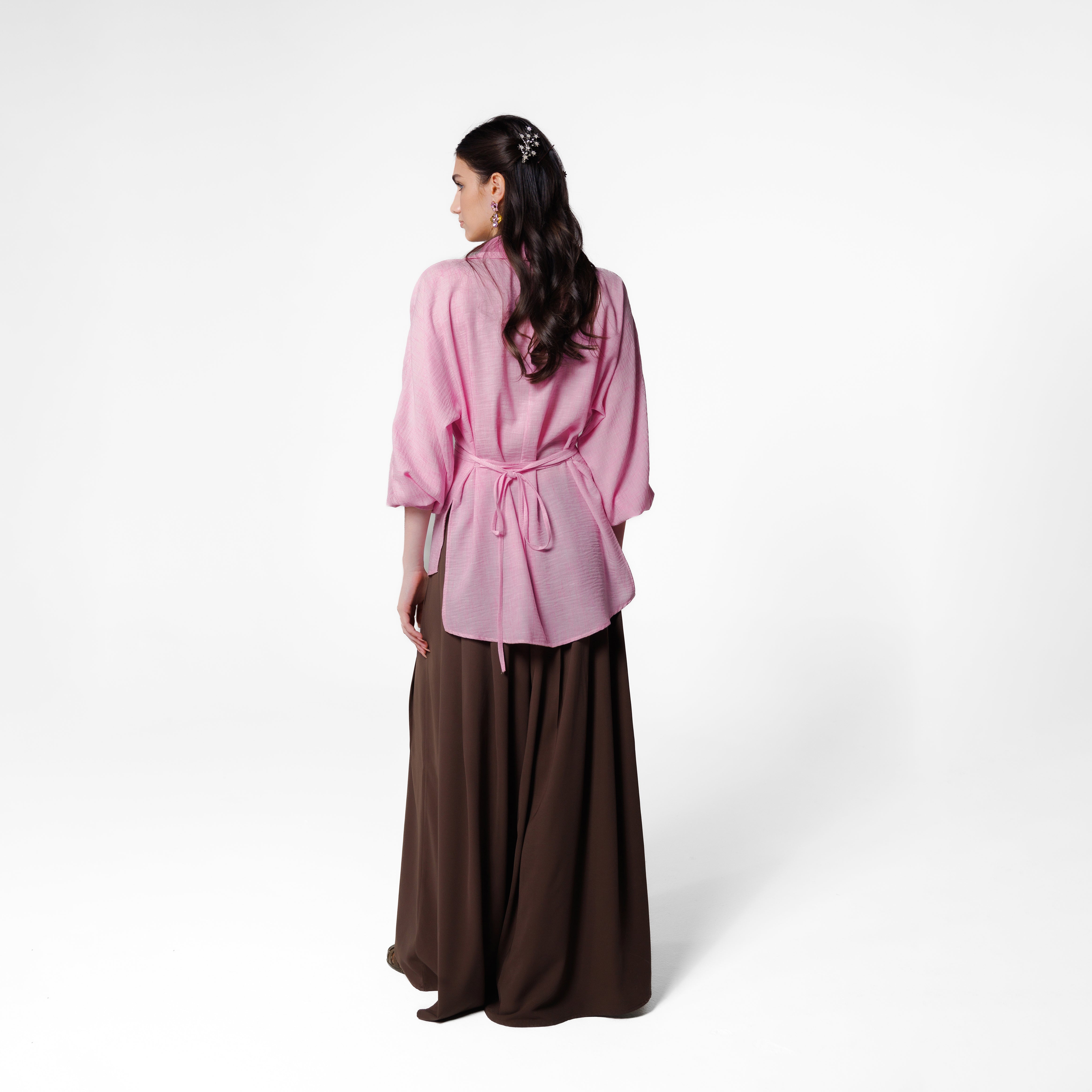 Tara Linen Shirt | Pink Black Swan Fashion
