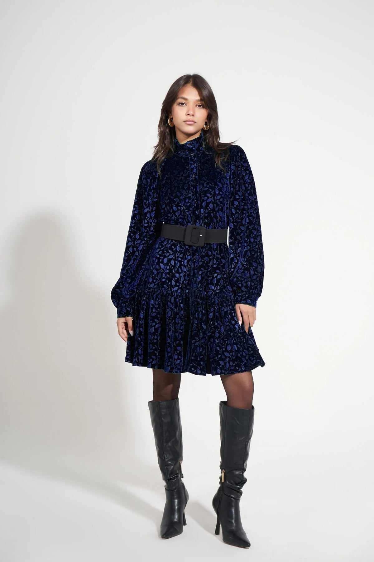 Velvet Dress | Dark Blue Black Swan Fashion