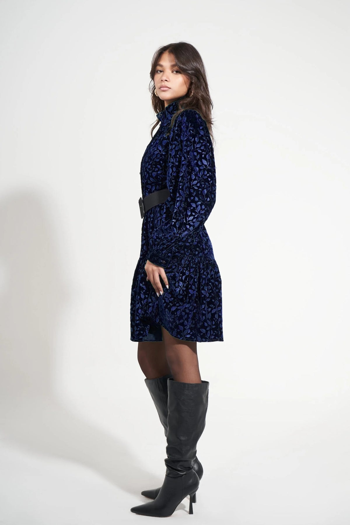 Velvet Dress | Dark Blue Black Swan Fashion