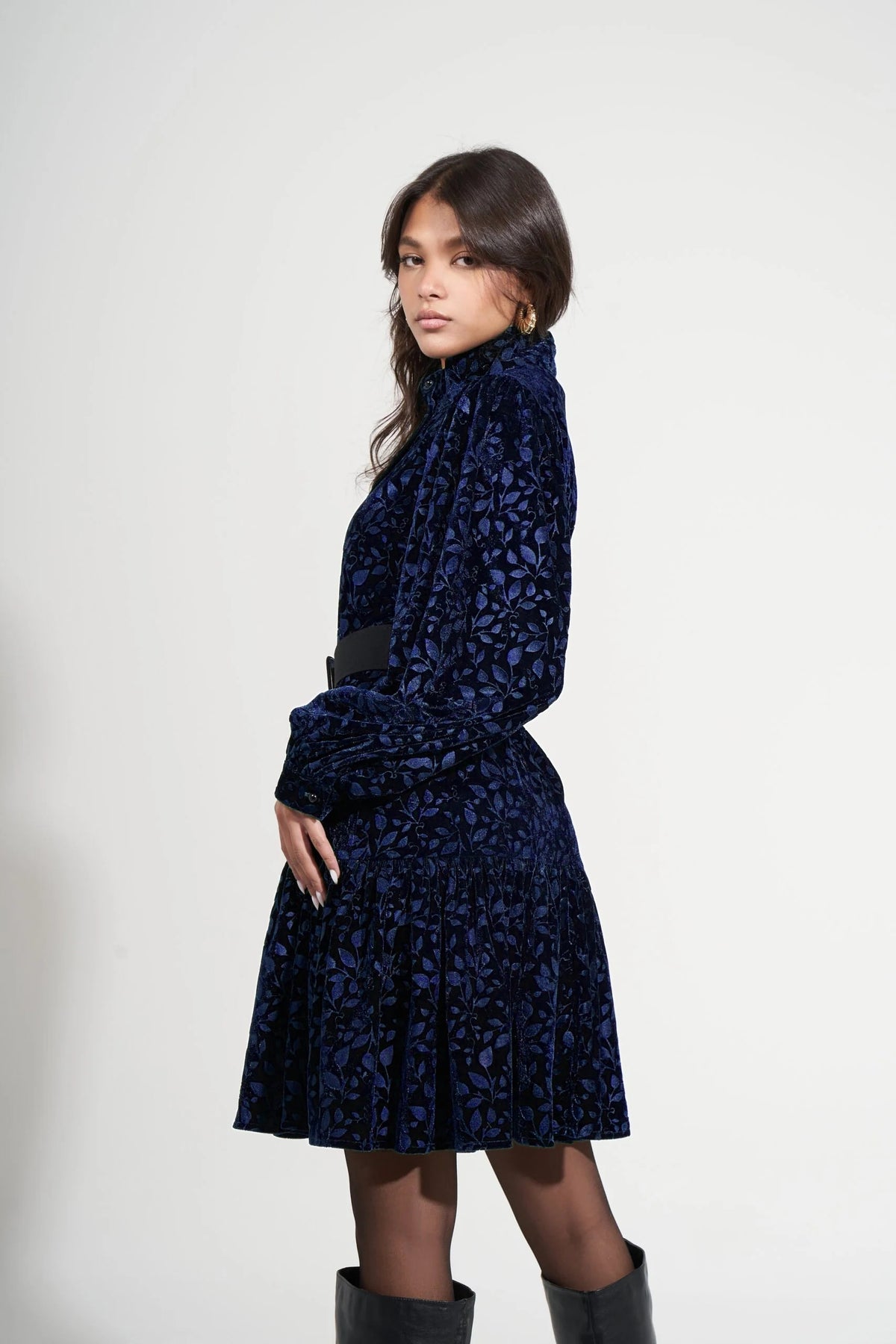 Velvet Dress | Dark Blue Black Swan Fashion