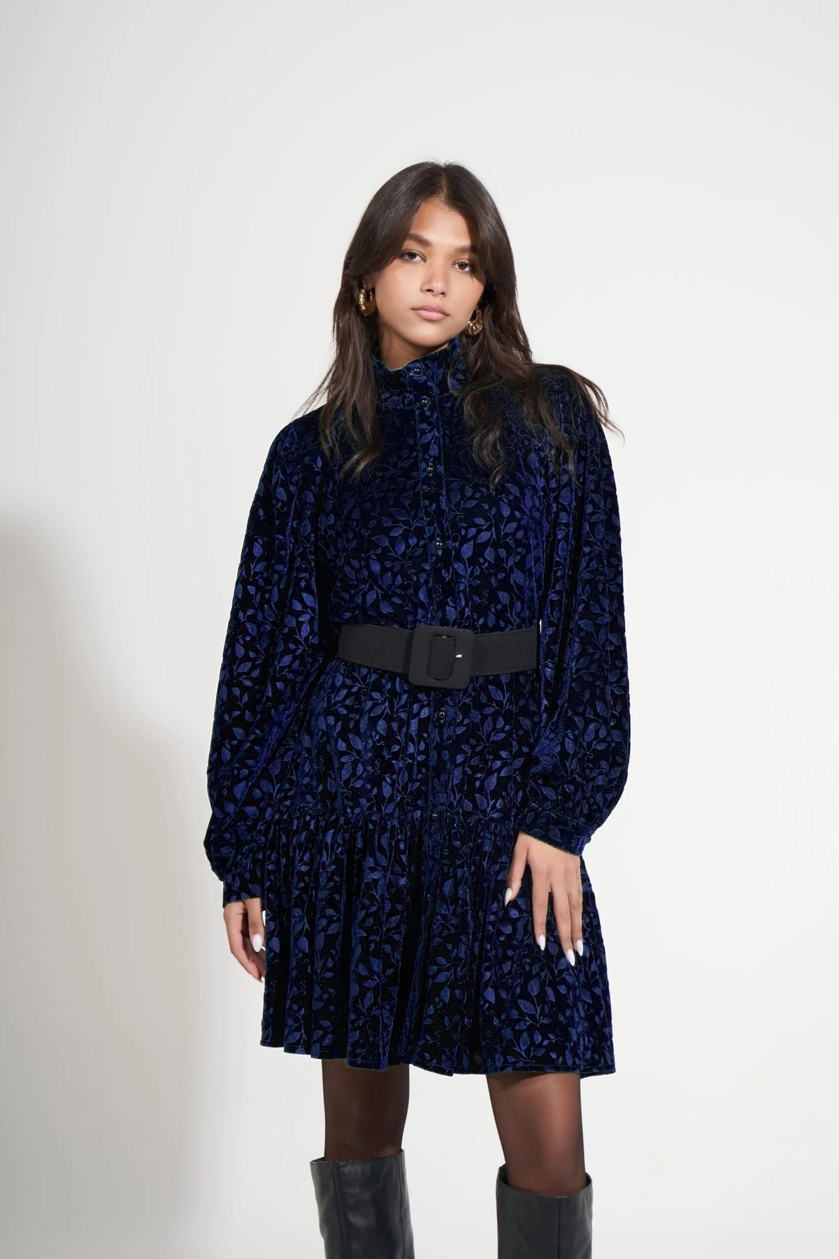 Velvet Dress | Dark Blue Black Swan Fashion