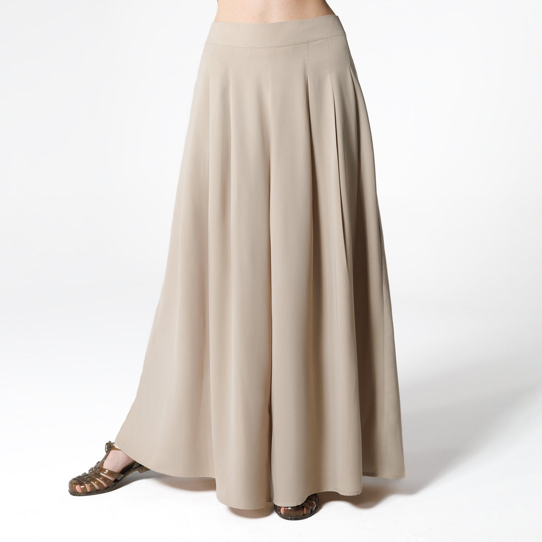 Wide Leg Pants | Cream Black Swan Fashion