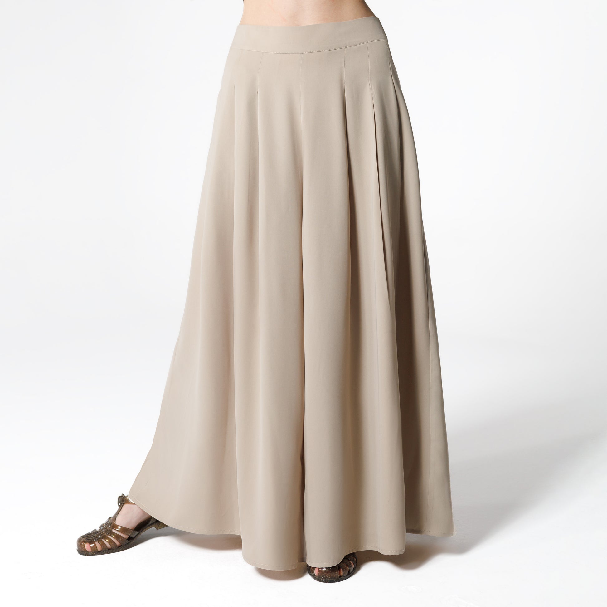 Wide Leg Pants | Cream Black Swan Fashion