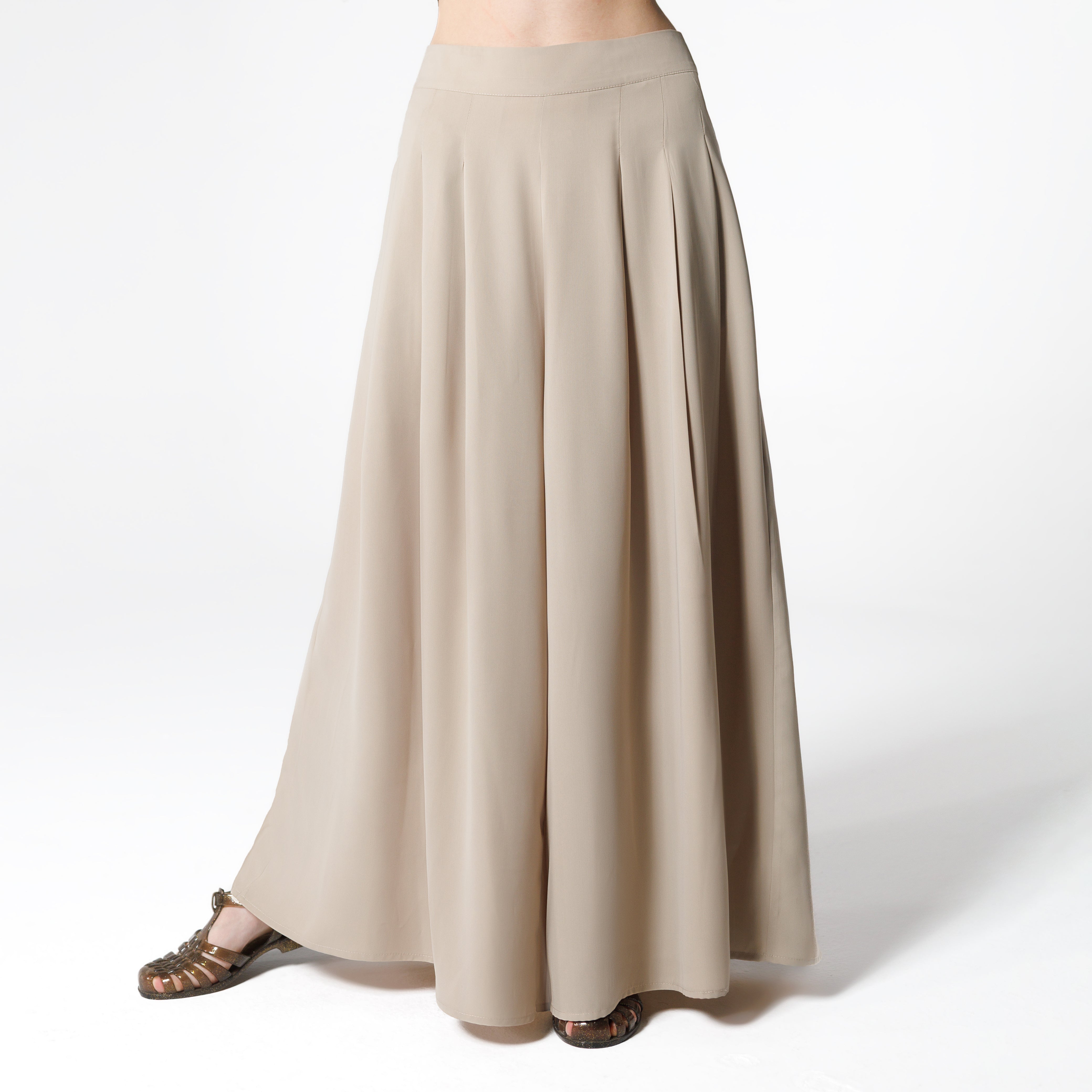 Wide Leg Pants | Cream Black Swan Fashion