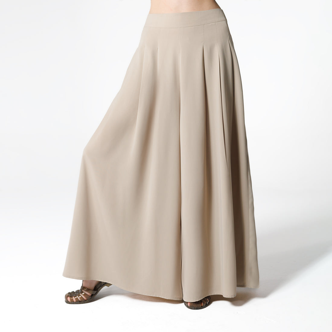 Wide Leg Pants | Cream Black Swan Fashion