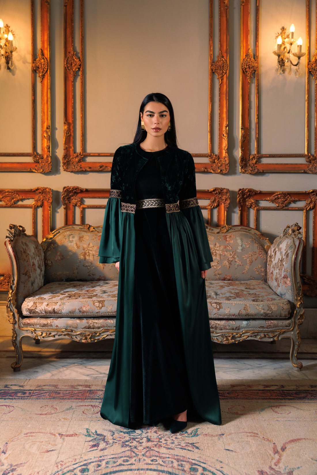 Adyra Kaftan | Dark Green Black Swan Fashion