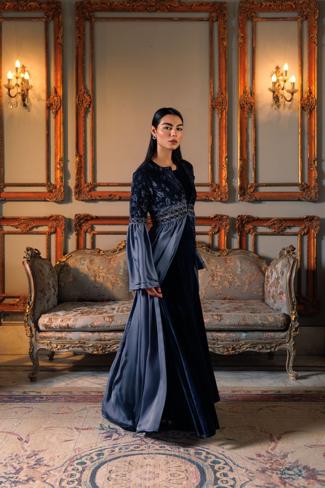 Adyra Kaftan | Silver Black Swan Fashion