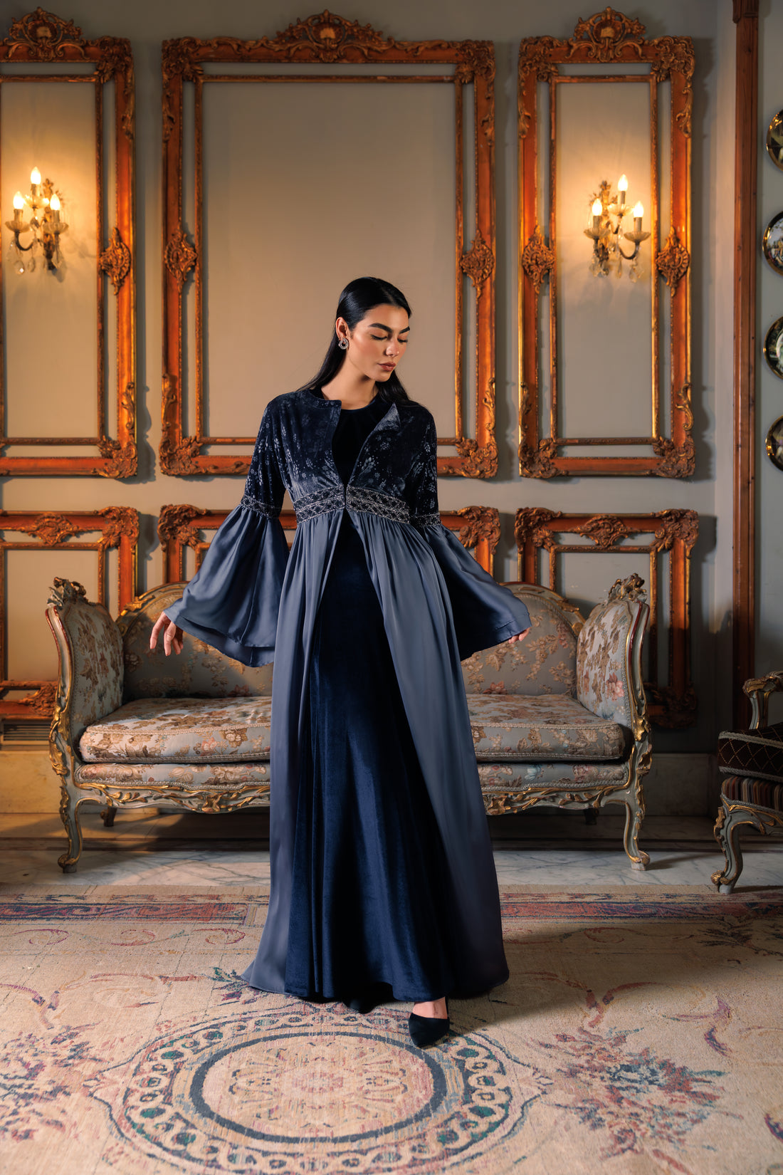 Adyra Kaftan | Silver Black Swan Fashion