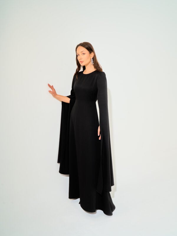 Swan Cape Dress | Black