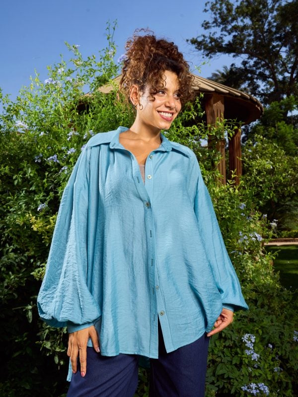 Sasha Linen Shirt Baby Blue