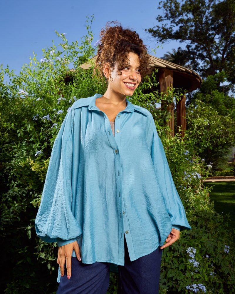 Sasha Linen Shirt Baby Blue