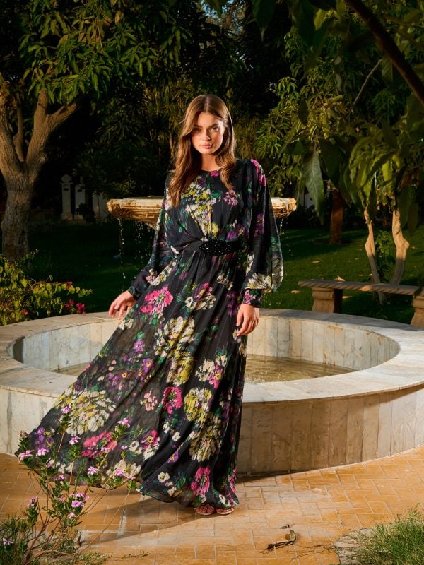 Garden Rose Dress | Black/Floral Combo