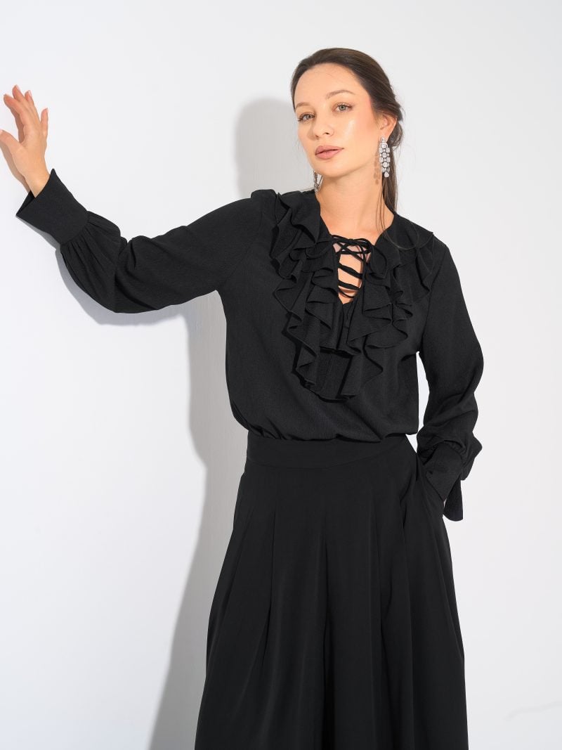 Angelina Blouse Black3