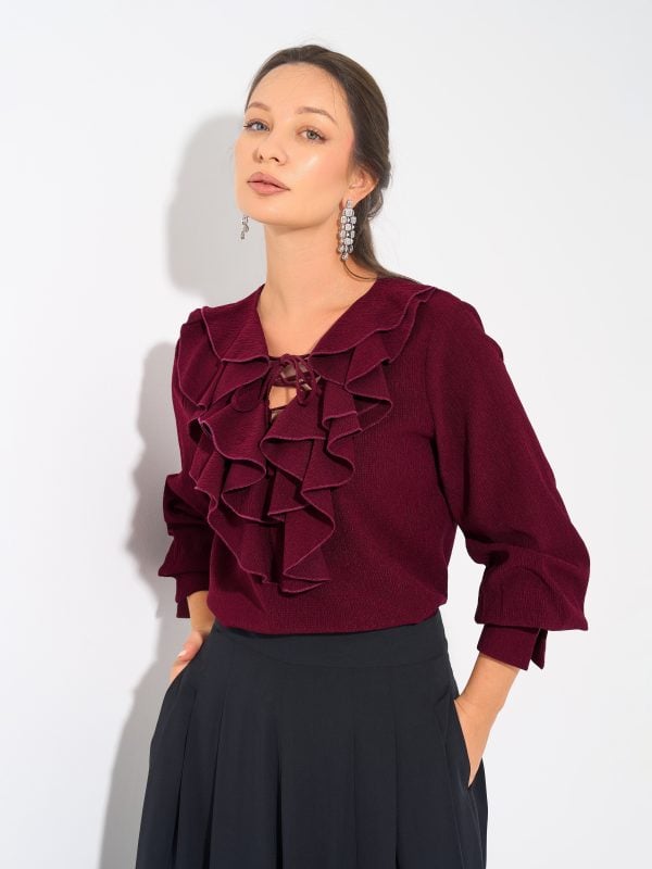 Angelina Blouse | Burgundy