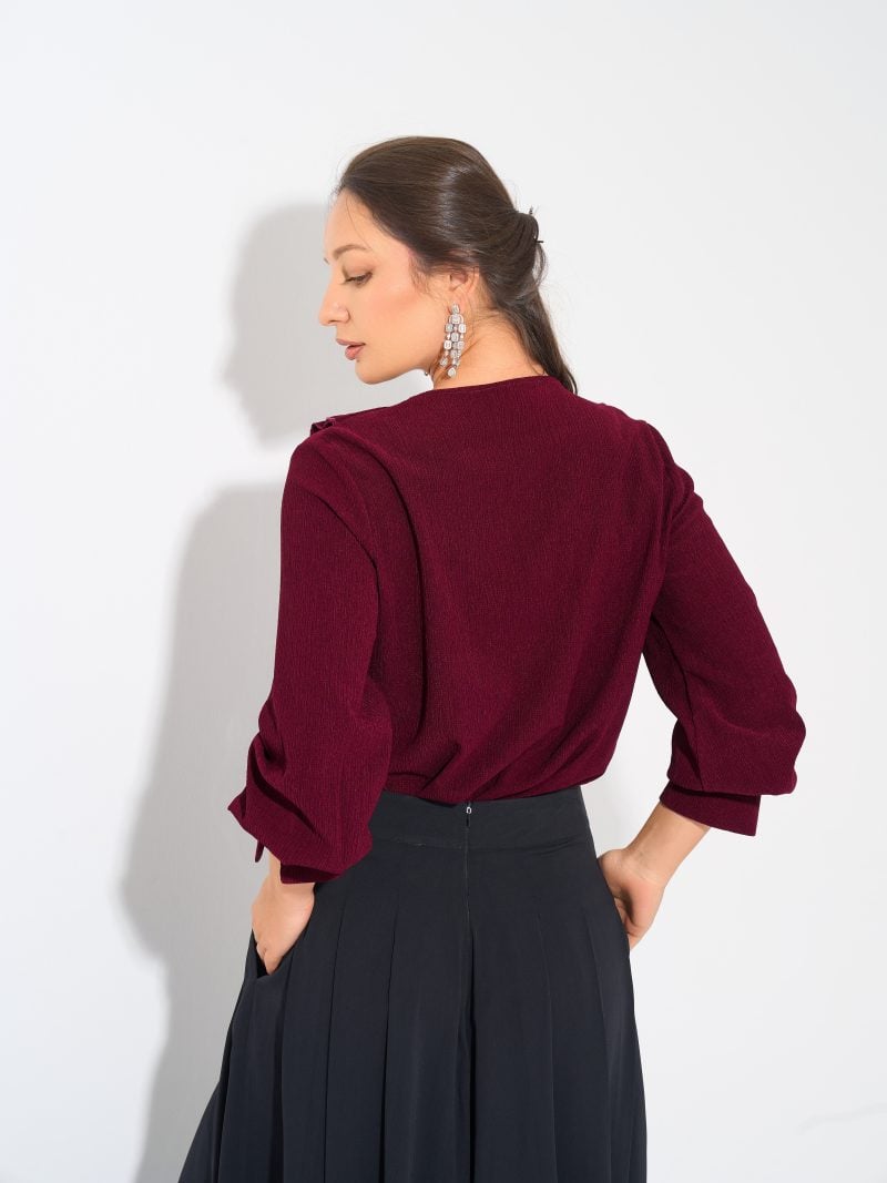 Angelina Blouse Burgundy10