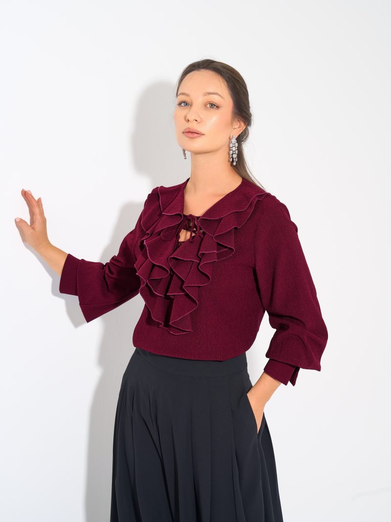 Angelina Blouse Burgundy2