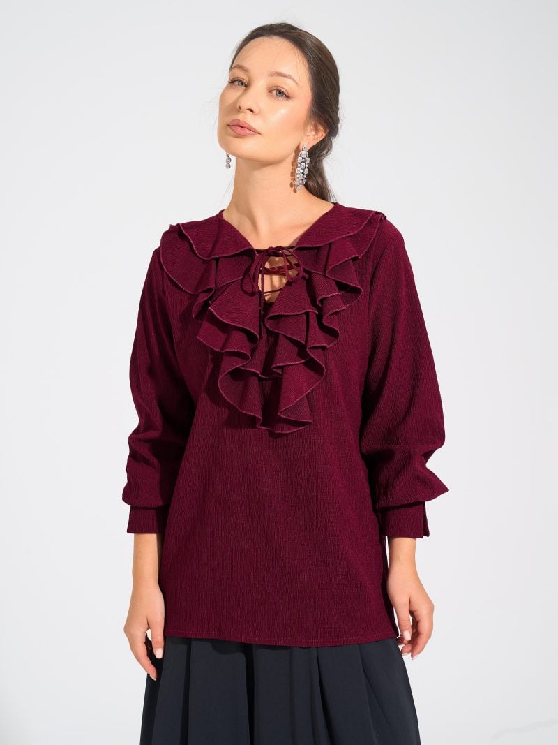 Angelina Blouse Burgundy6