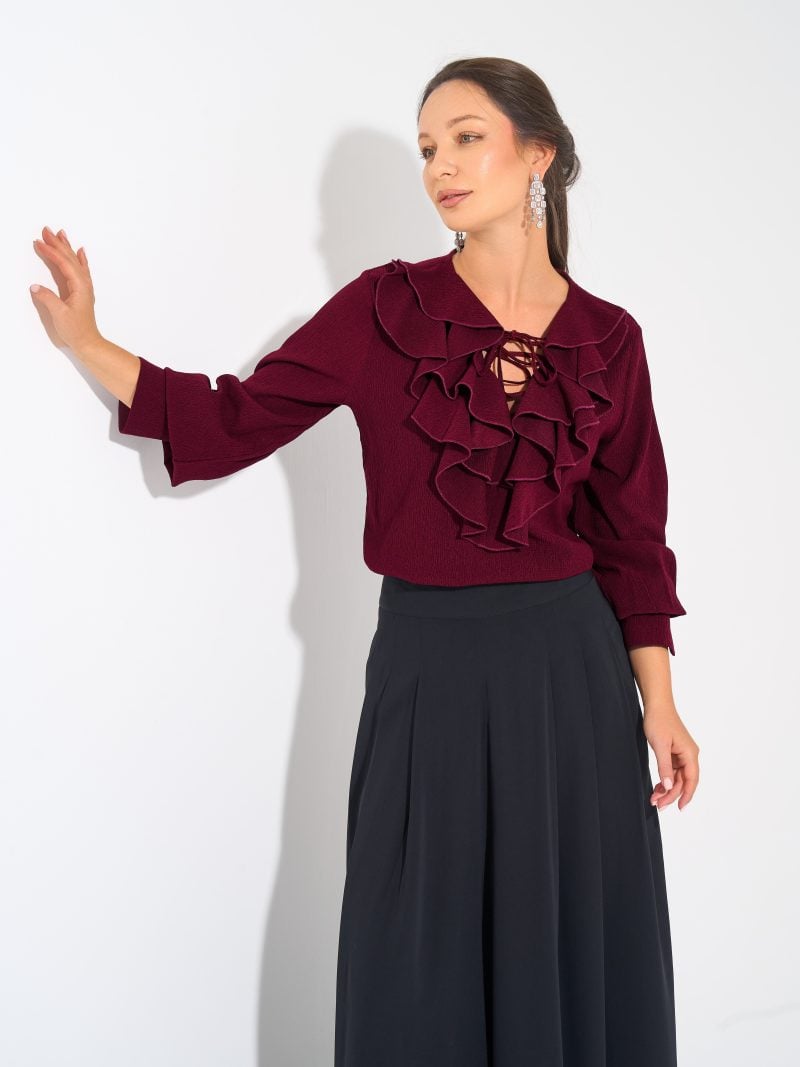 Angelina Blouse Burgundy8