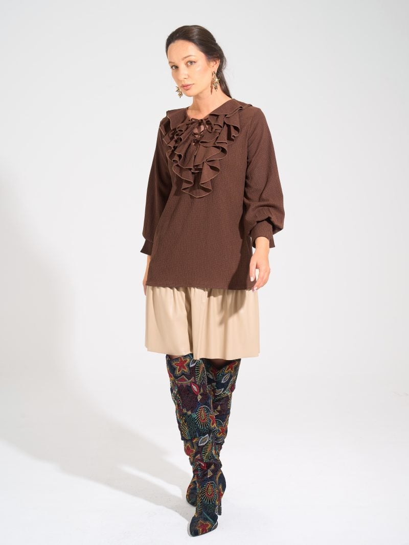 Angelina Blouse Cocoa Brown2