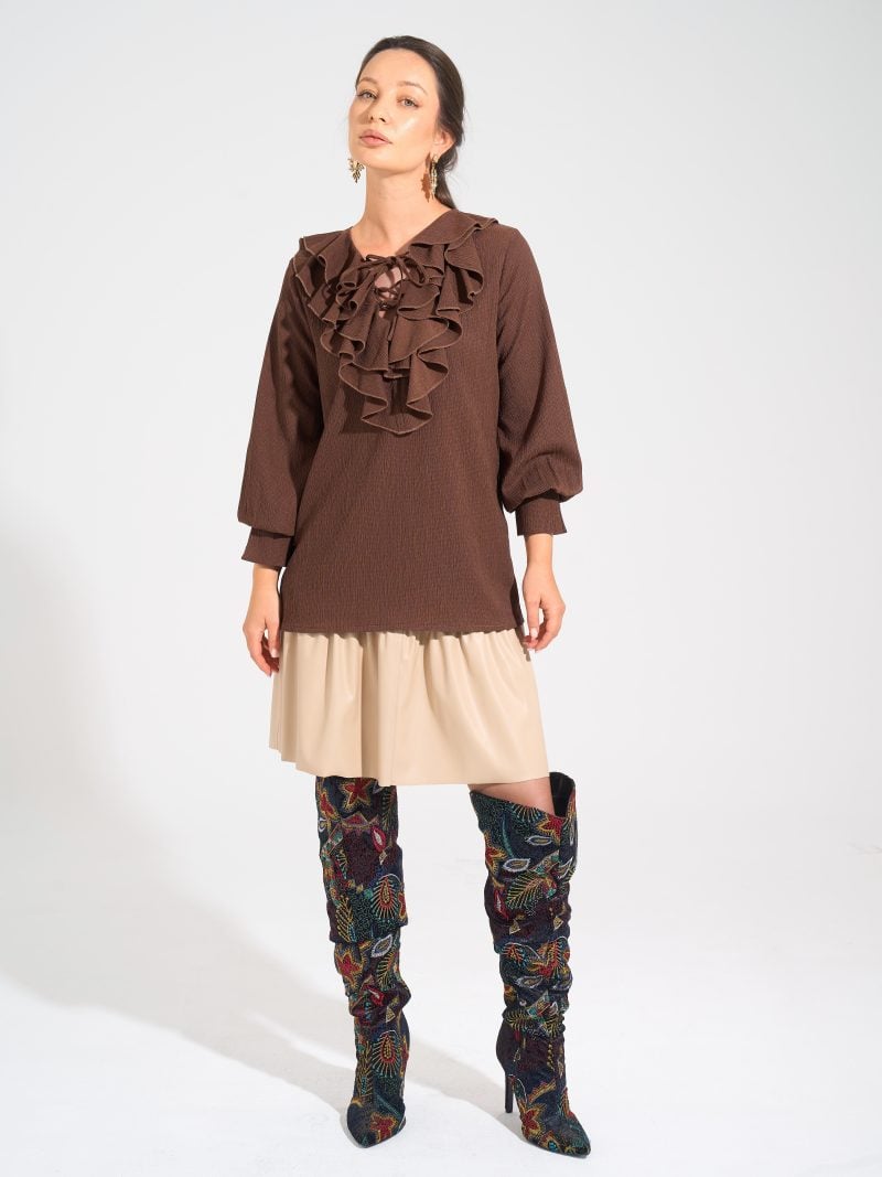Angelina Blouse Cocoa Brown3